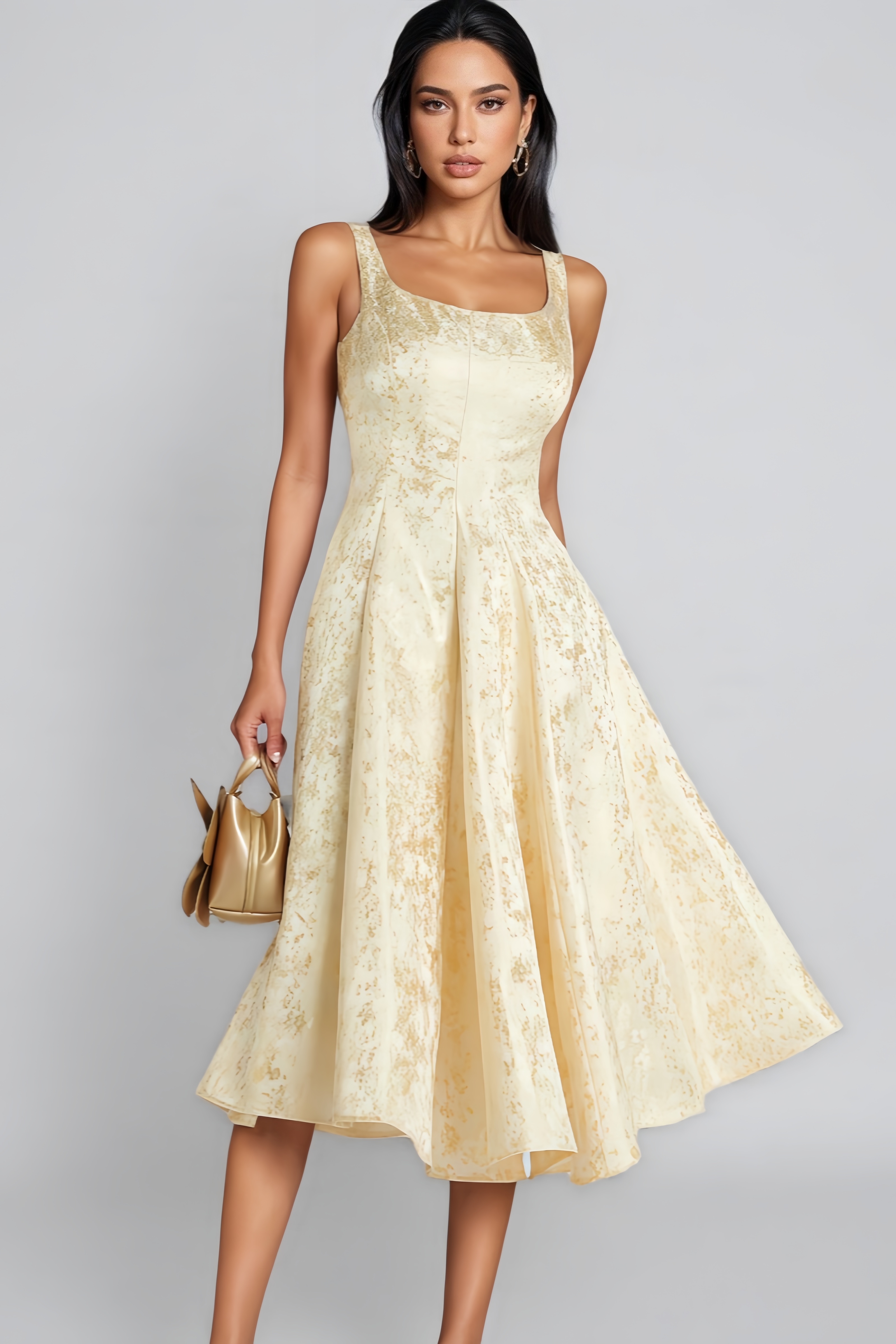 Ceran Sleeveless Flare Midi Dress