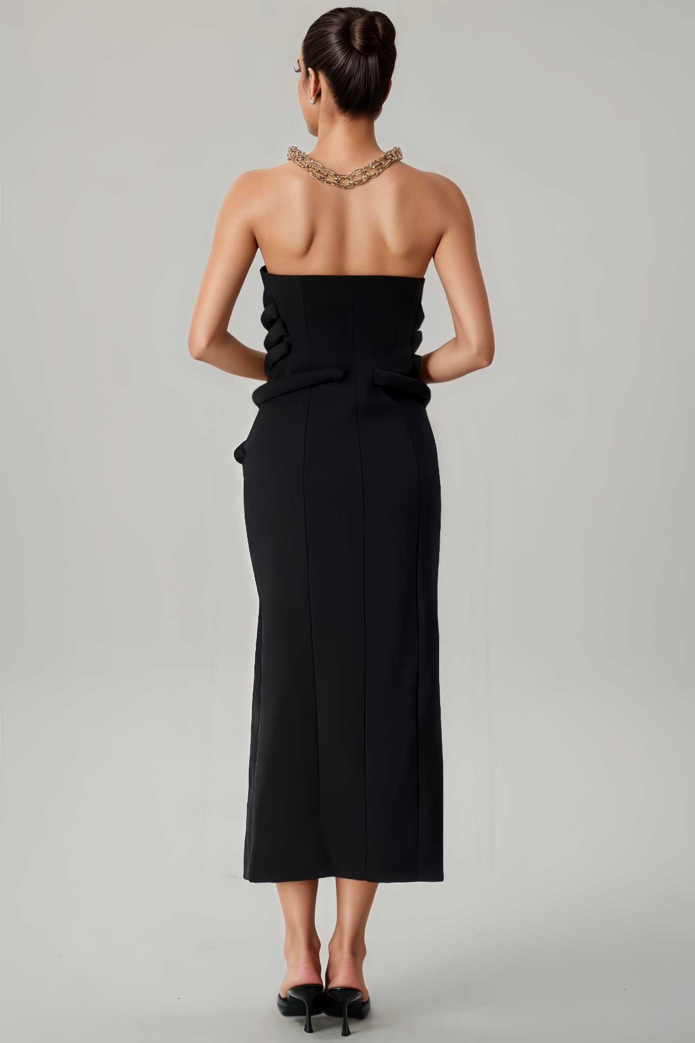 Sorrel Strapless Button Midi Dress
