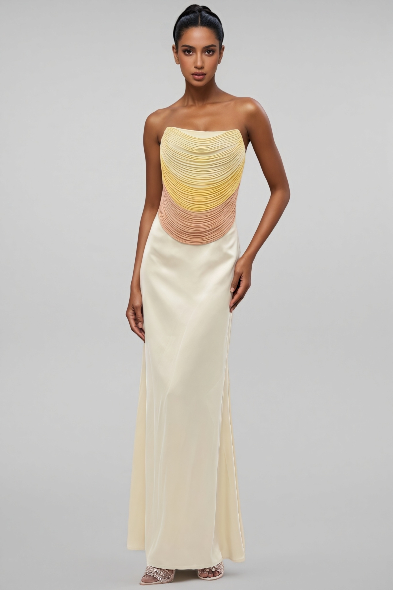 Orone Strapless Fringe Bandage Maxi Dress Set