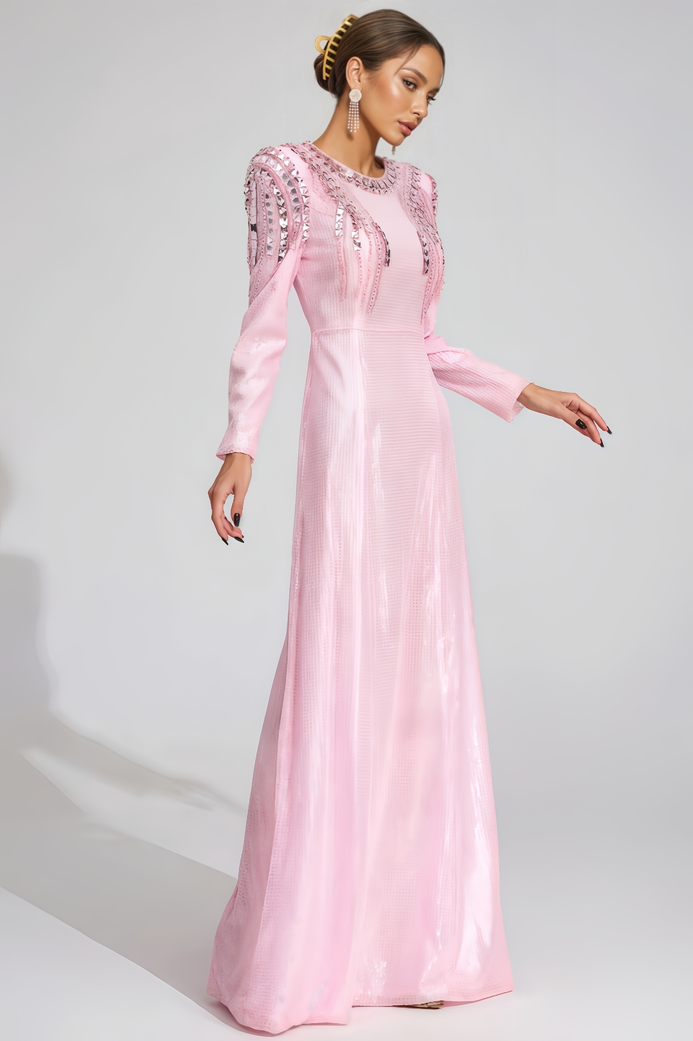 Joshua Pink Sequined Maxi Dress