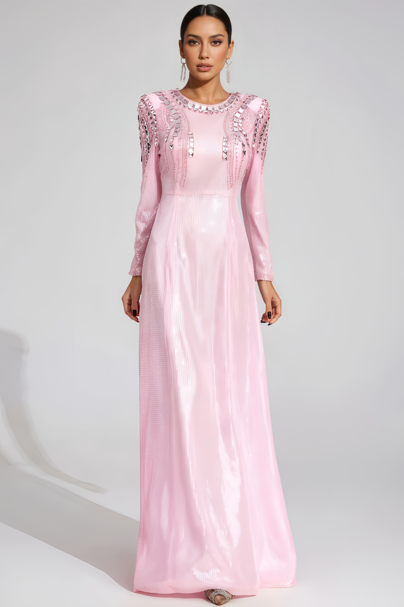 Joshua Pink Sequined Maxi Dress