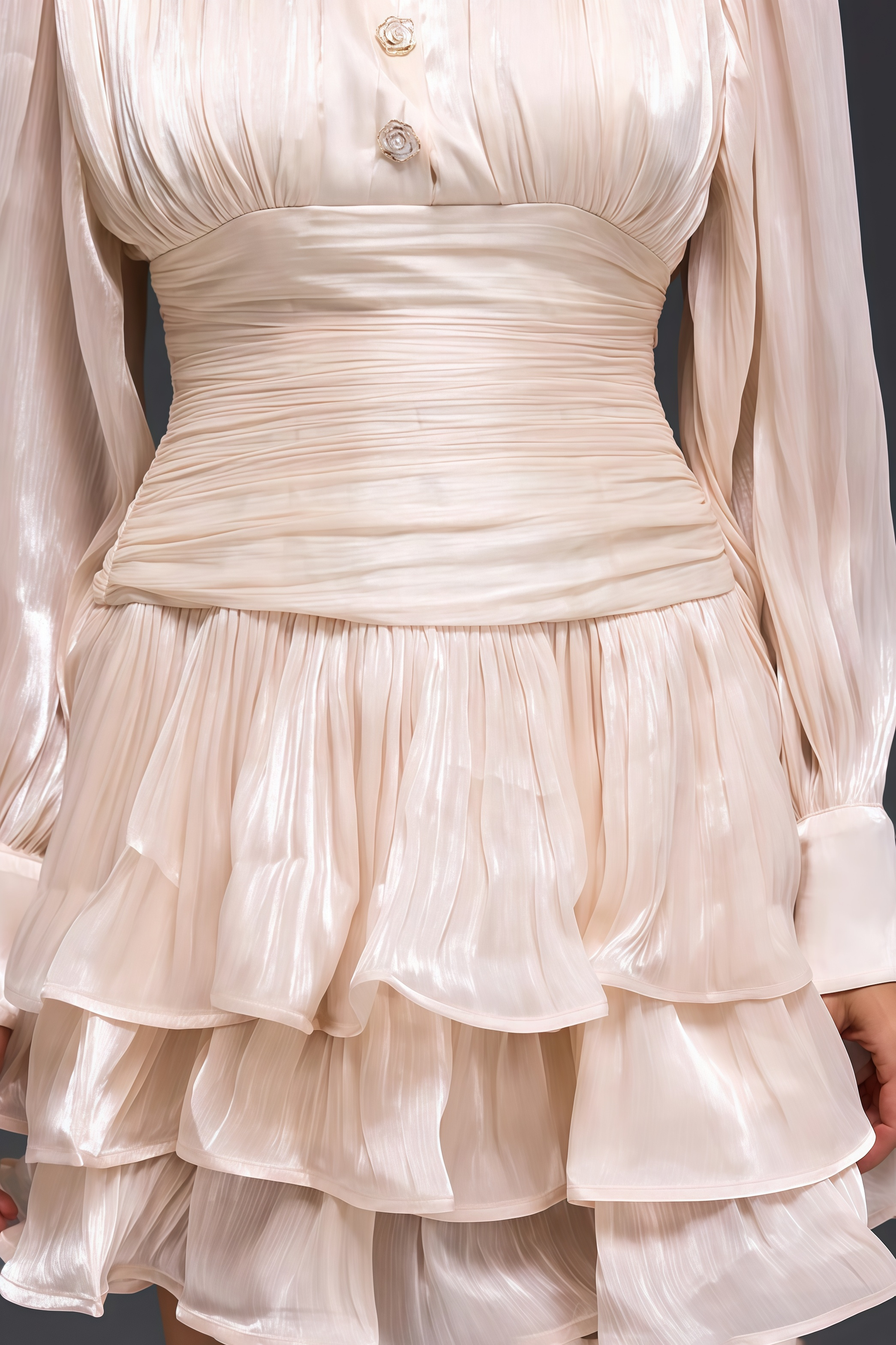 Frnkty Long Sleeve Ruffle Mini Dress