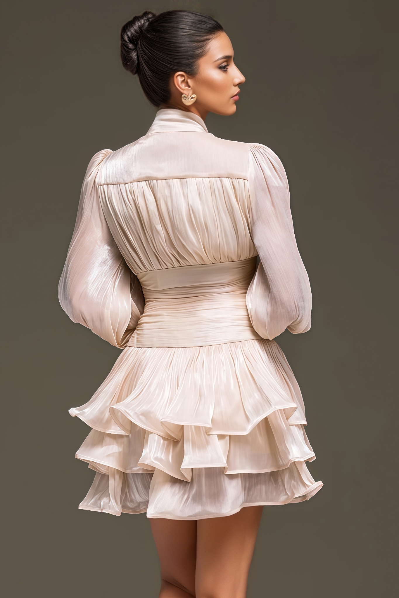 Frnkty Long Sleeve Ruffle Mini Dress