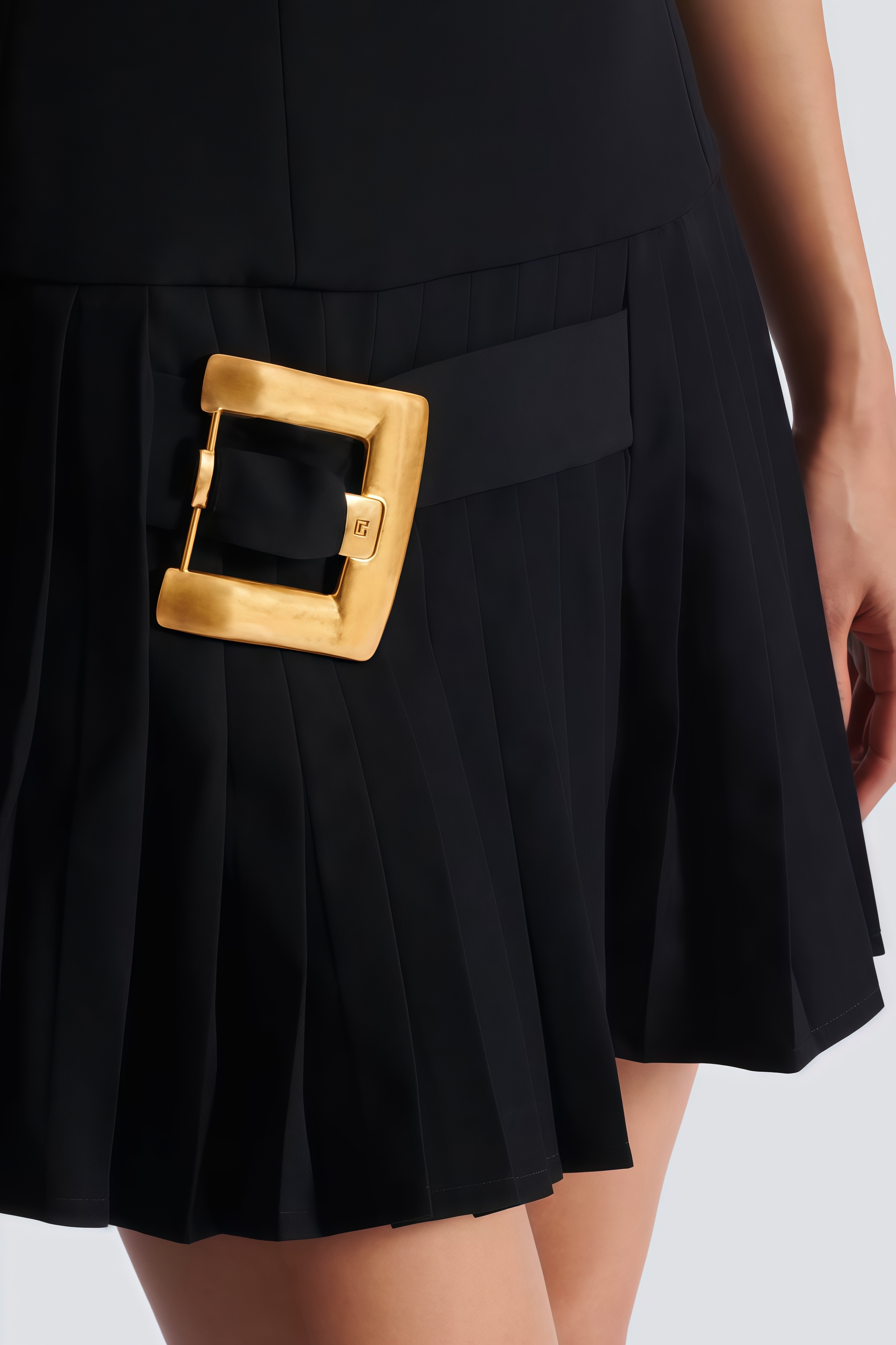 Crvink Black Sleeveless Mini Dress