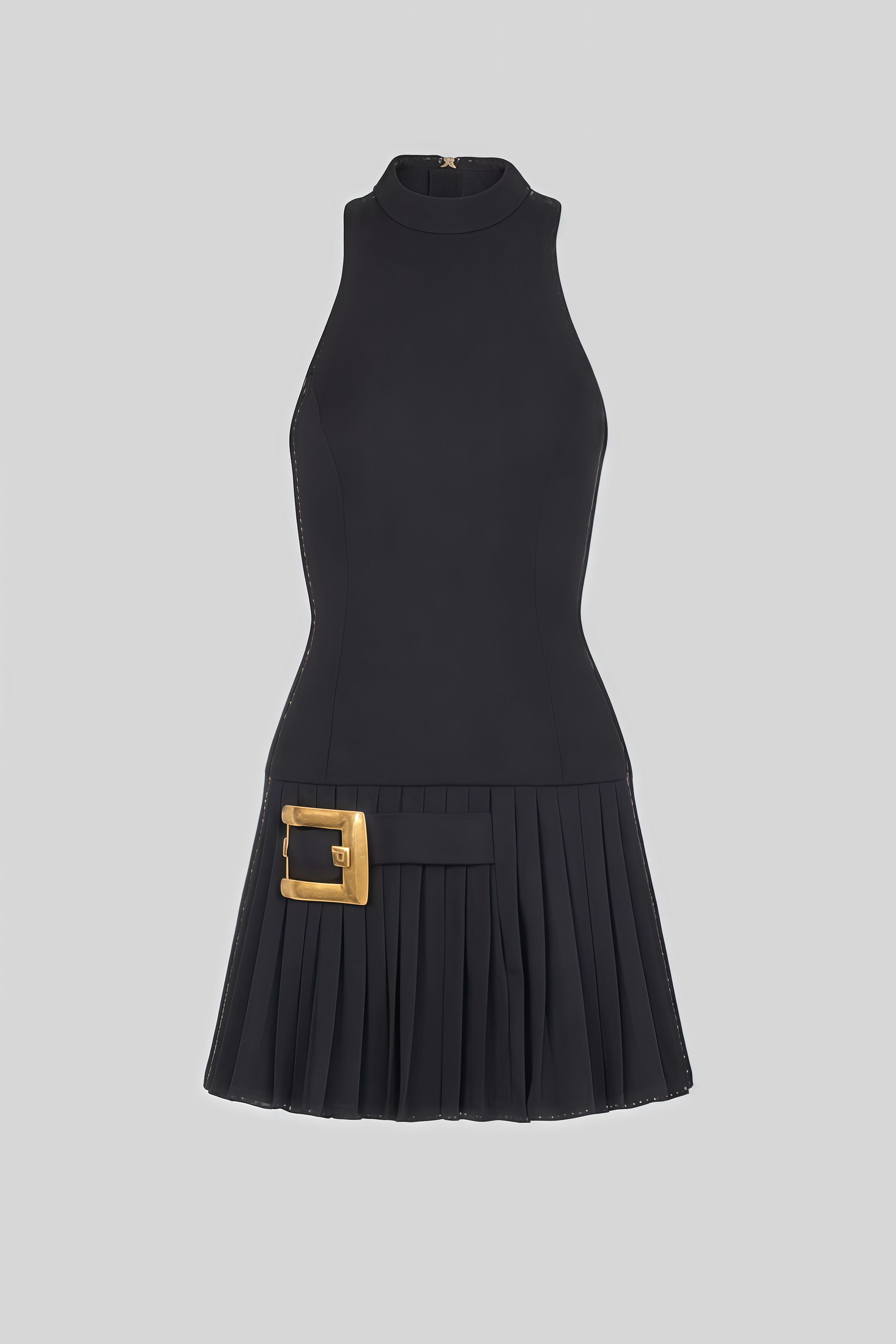 Crvink Black Sleeveless Mini Dress