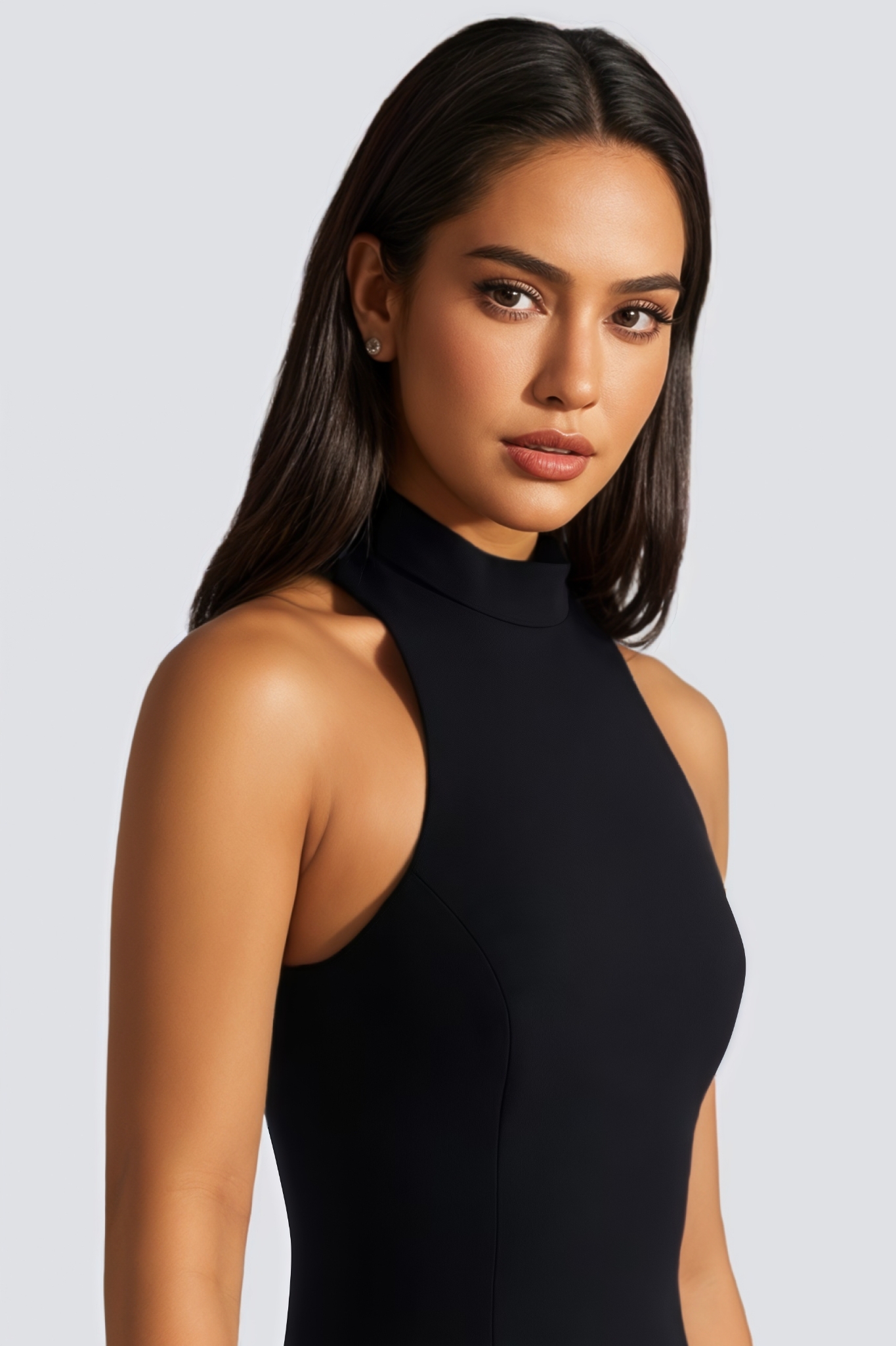 Crvink Black Sleeveless Mini Dress