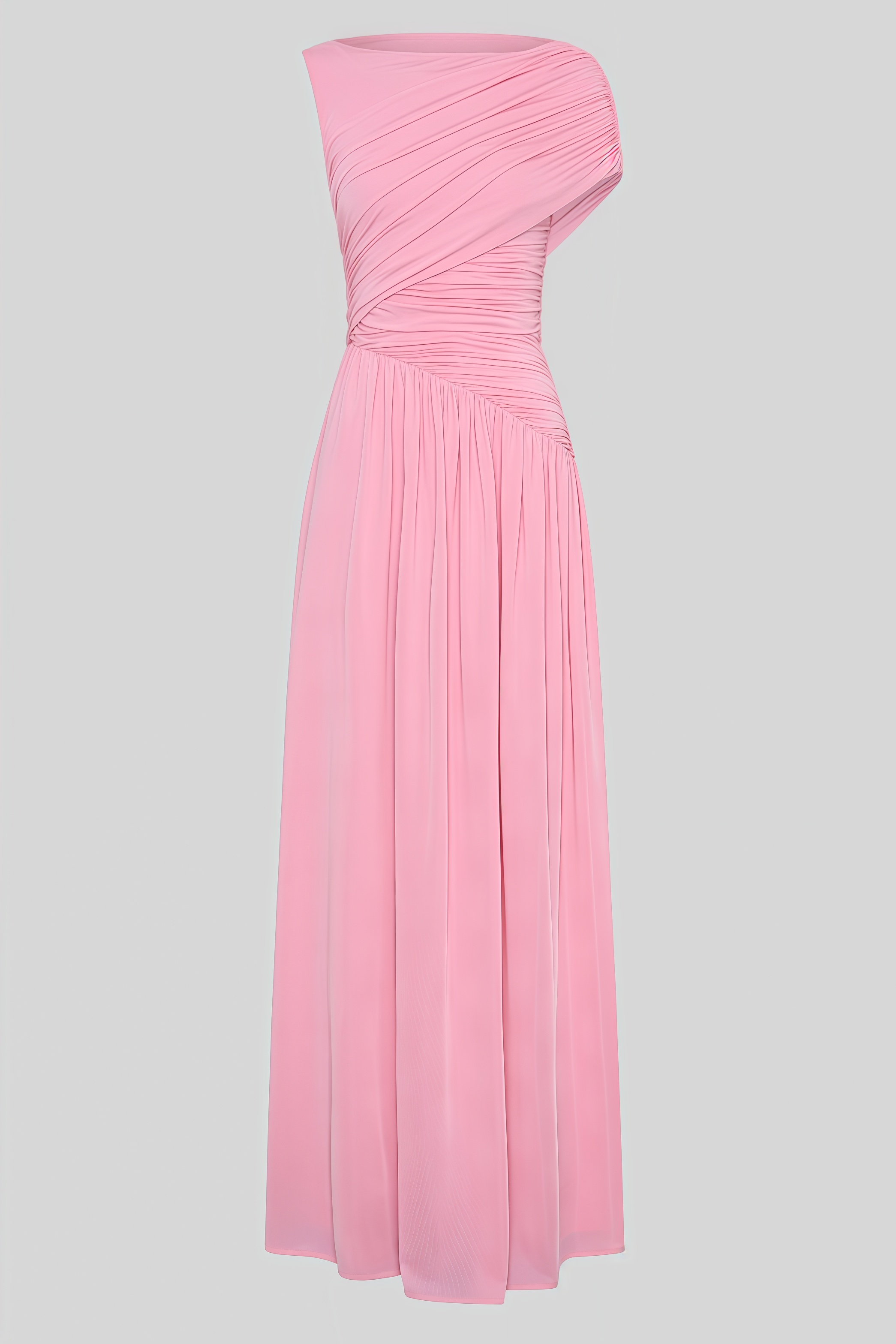 Jiyran Pink Asymmetric Maxi Dress 