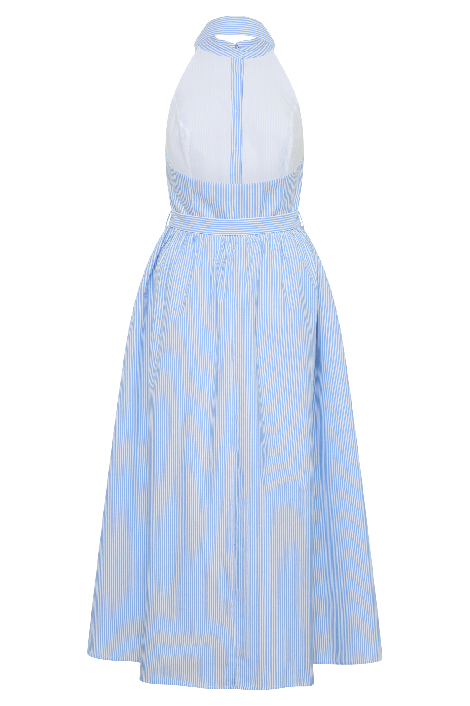 Eash Blue Collared Stripe Maxi Dress