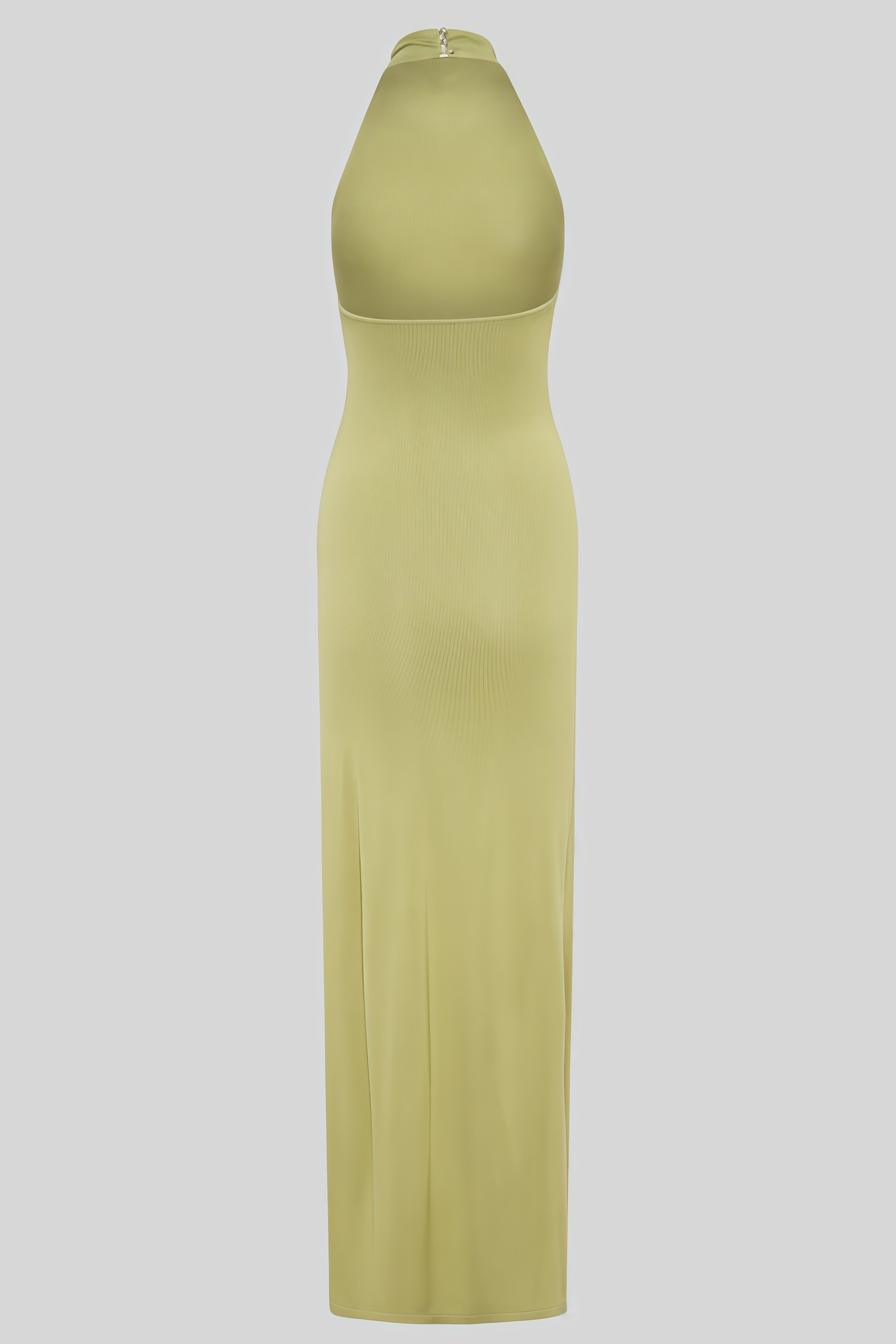 Nanven Green Halter Neck Slit Maxi Dress