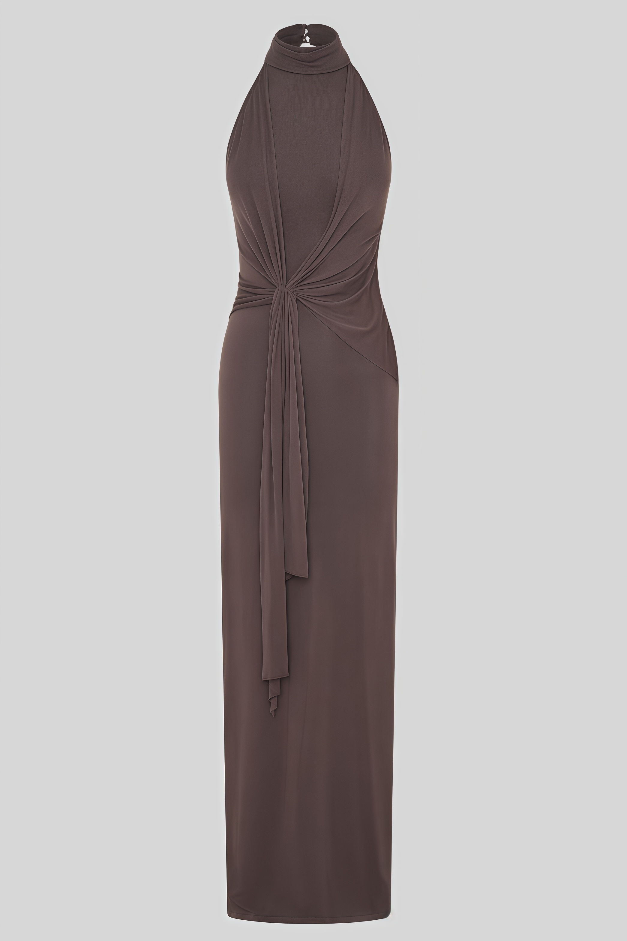 Yilron Halter Neck Slit Maxi Dress