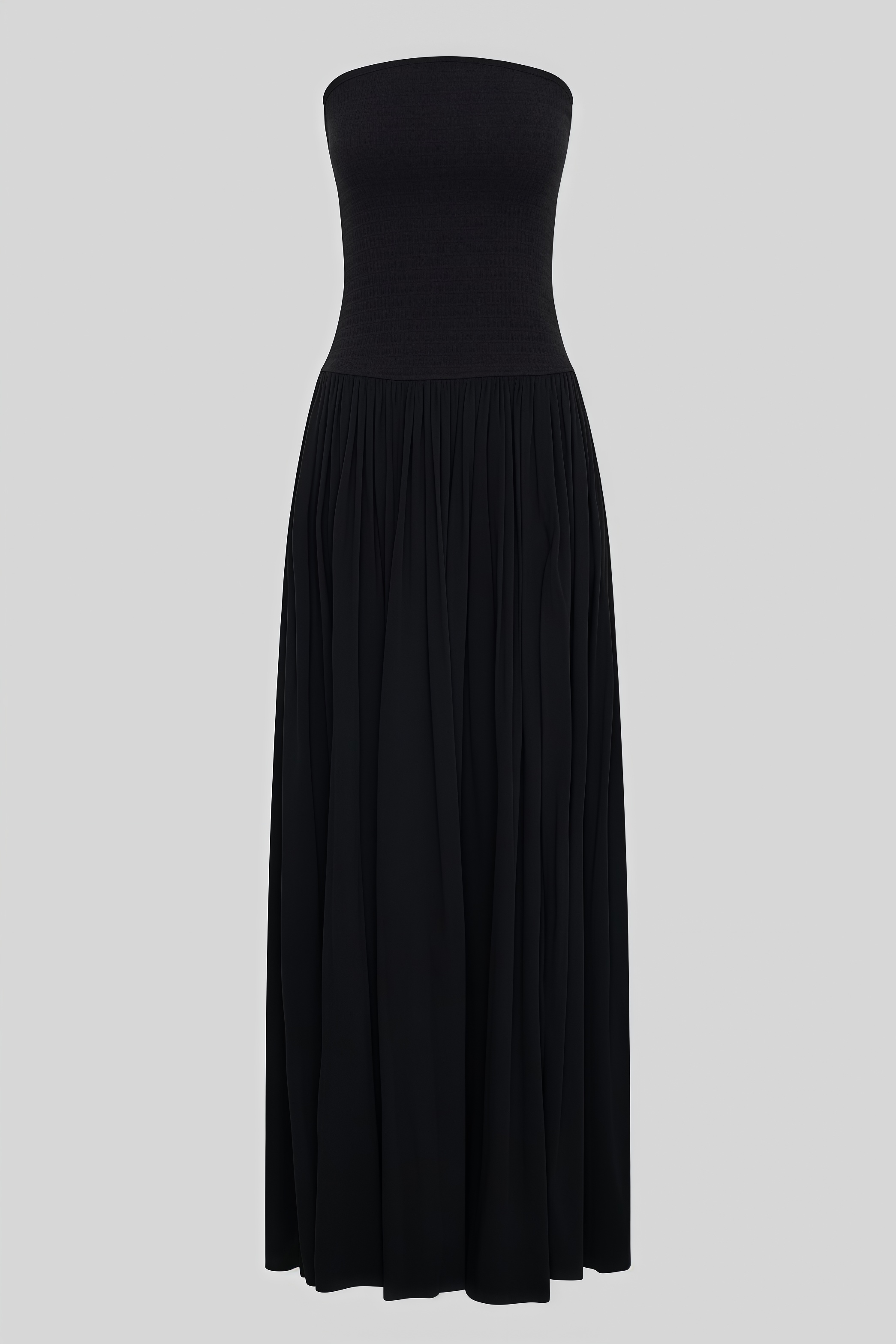 Quelozt Black Sleeveless Pleated Maxi Dress