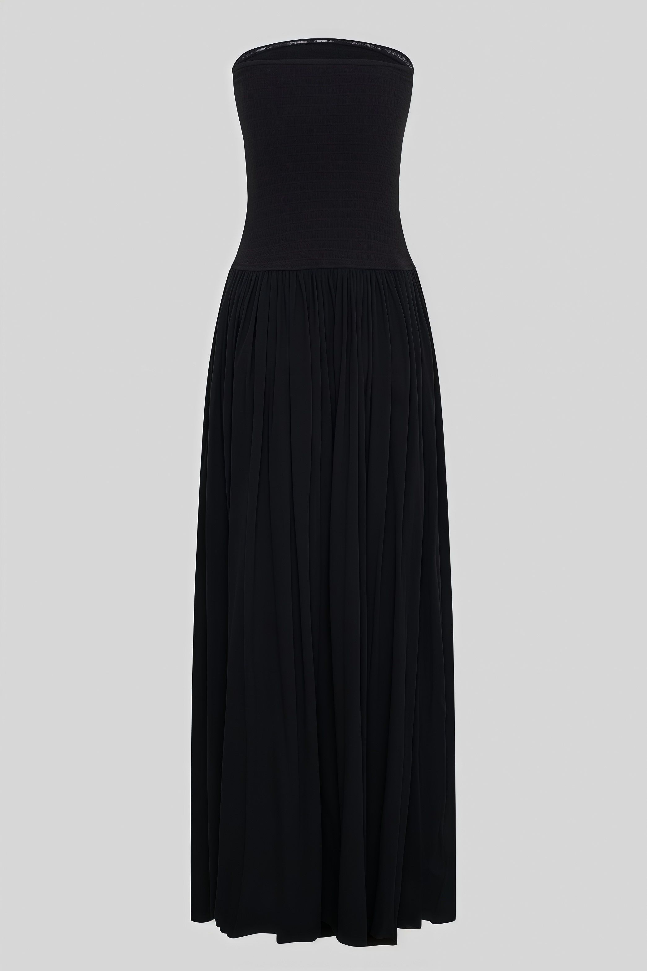 Quelozt Black Sleeveless Pleated Maxi Dress