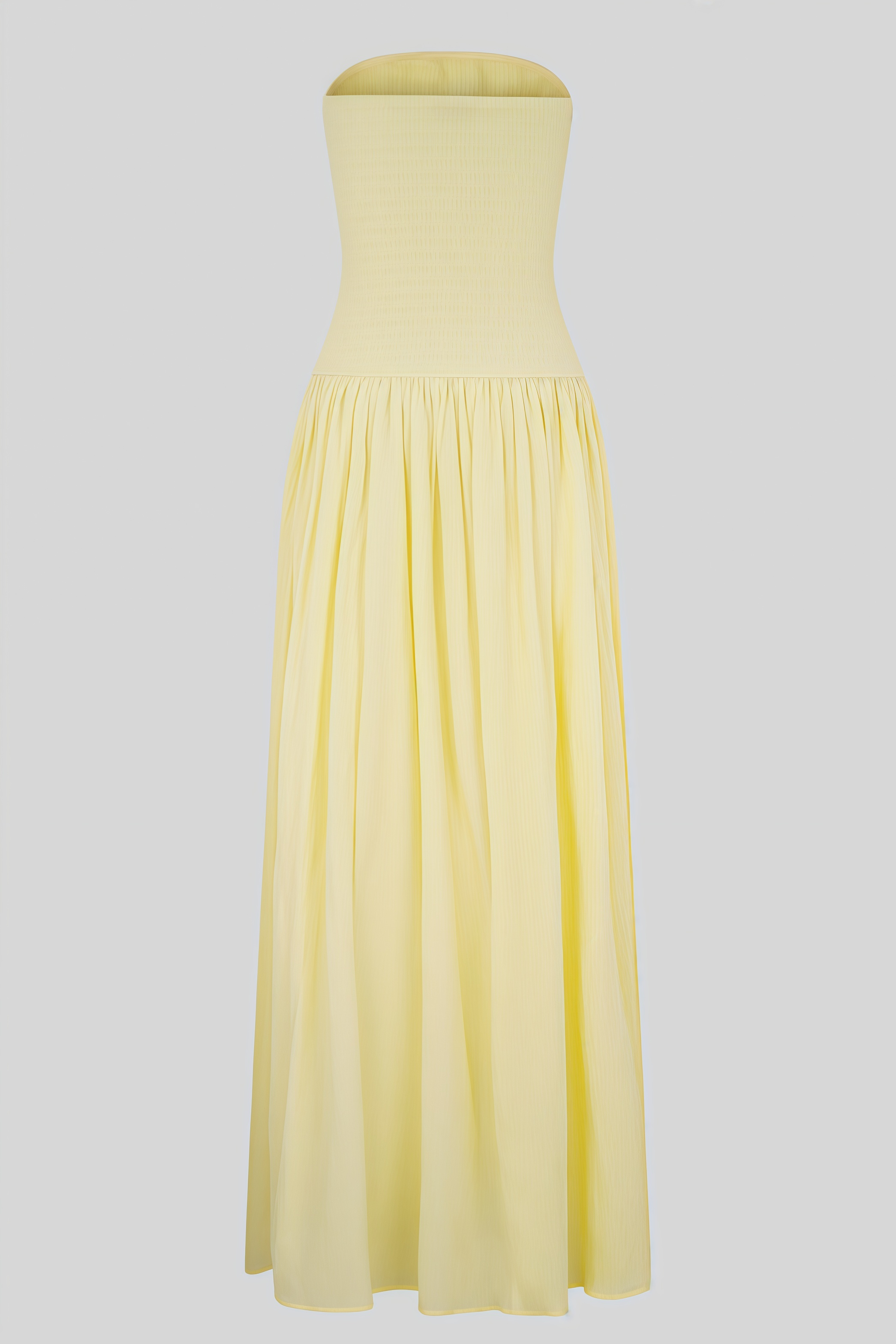 Pavink Yellow Sleeveless Pleated Maxi Dress