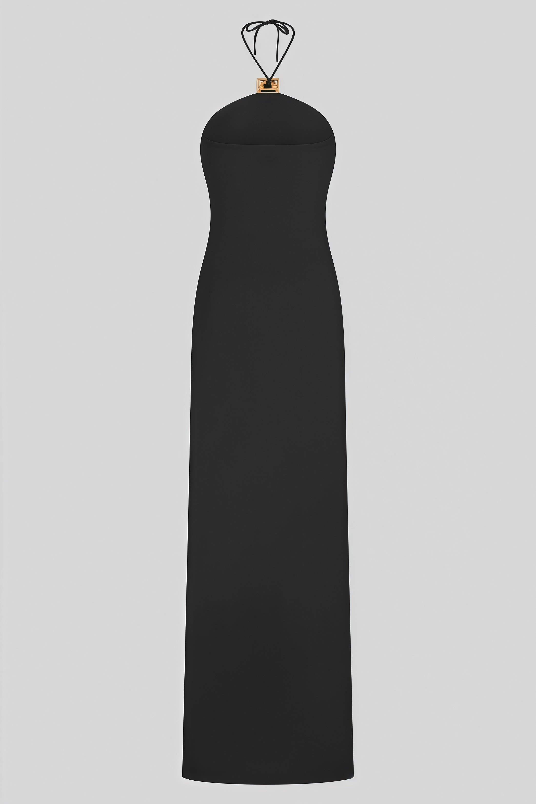 Islient Black Halter Maxi Dress