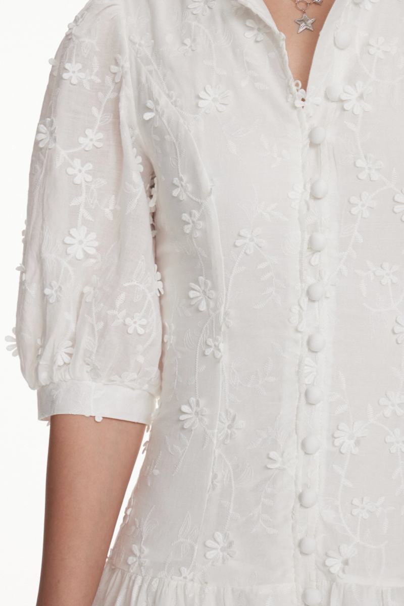 Kilo White Puff Sleeve Maxi Dress