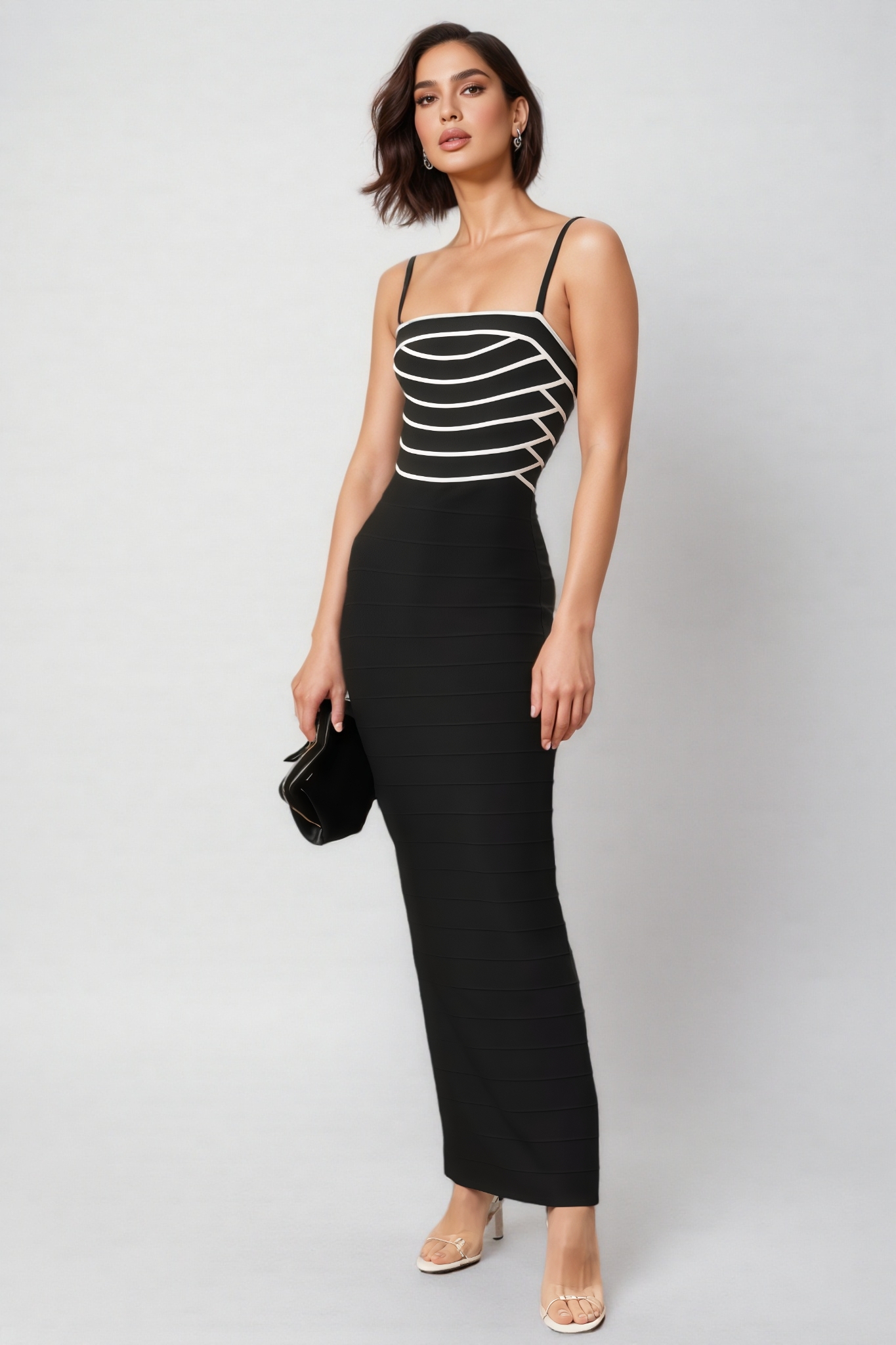 Zephry Split Striped Halter Maxi Dress