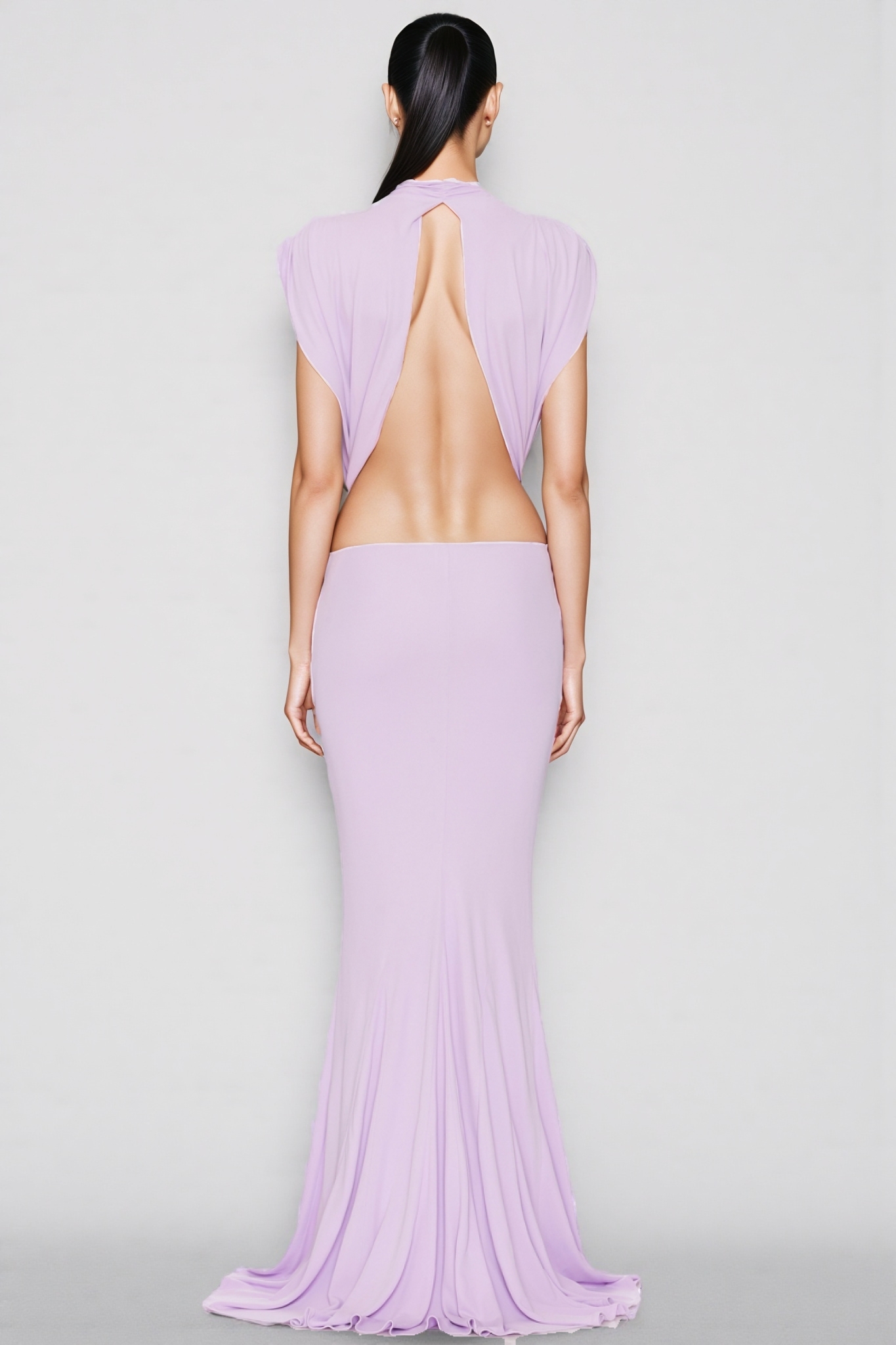 Ariak Black Bow Fishtail Maxi Dress