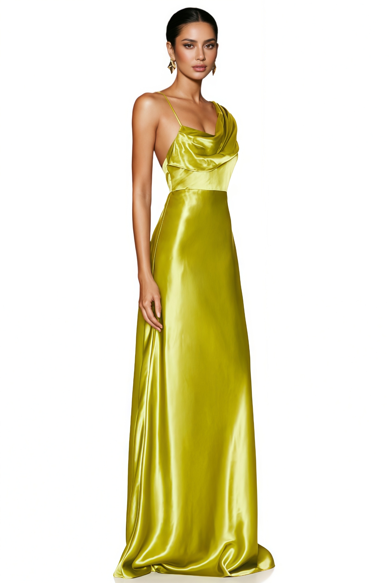 Canlob Green One Shoulder Maxi Dress