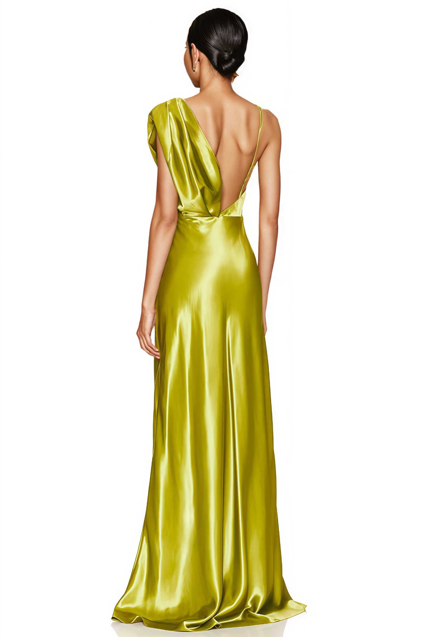 Canlob Green One Shoulder Maxi Dress