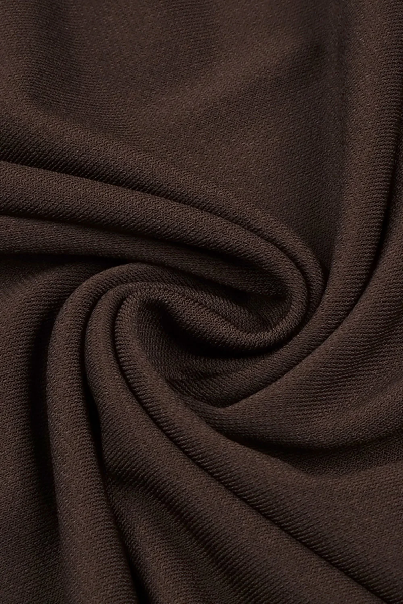 Walilow Brown Halter Backless Gathered Maxi Dress