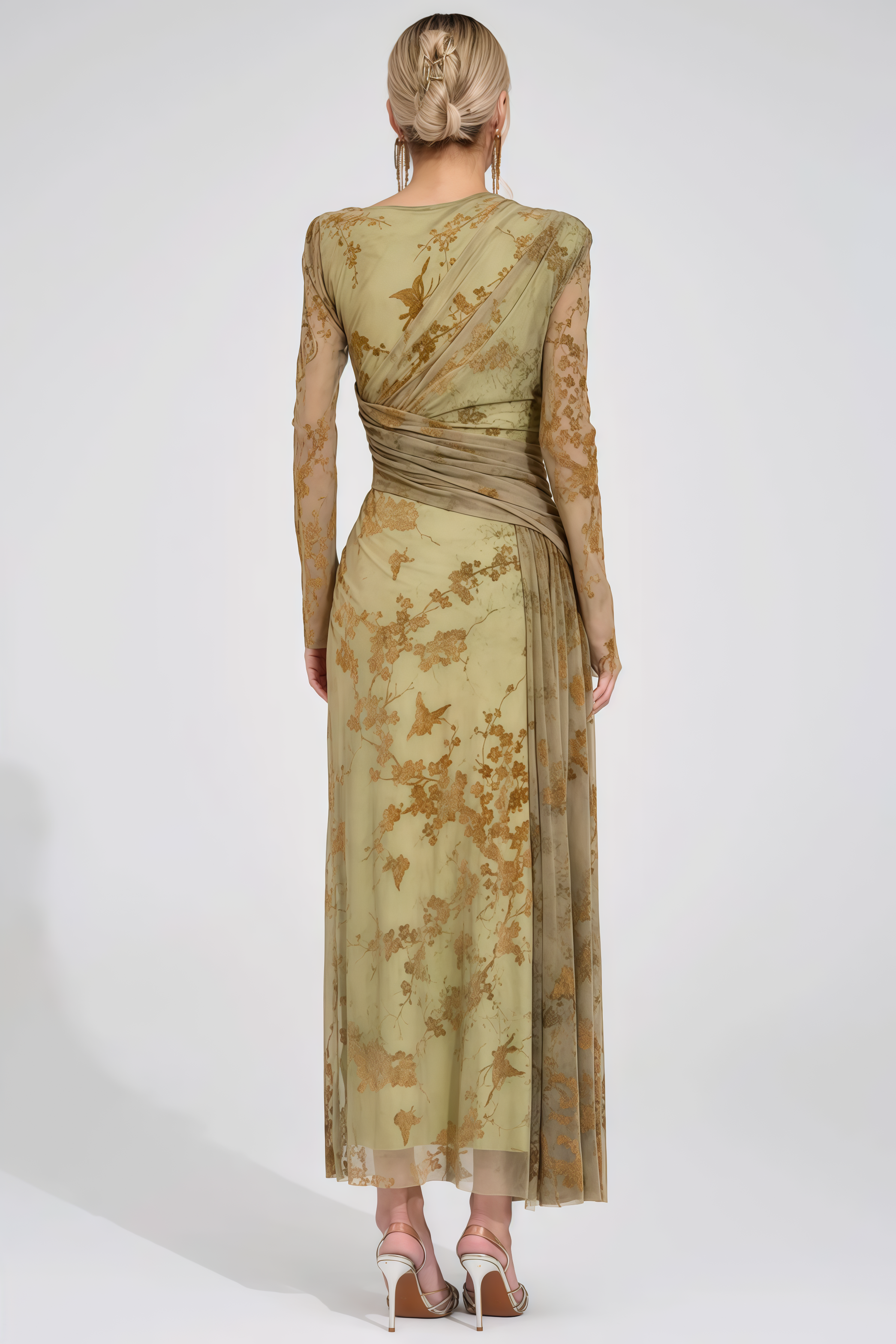 Sandiet Green Printed Maxi Dress
