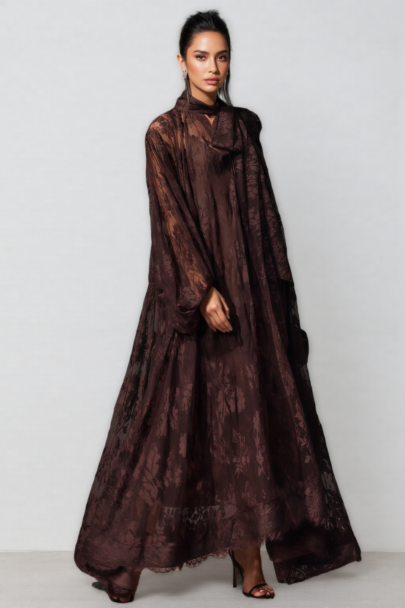 Rivend Floral Lace Sheer Maxi Dress  