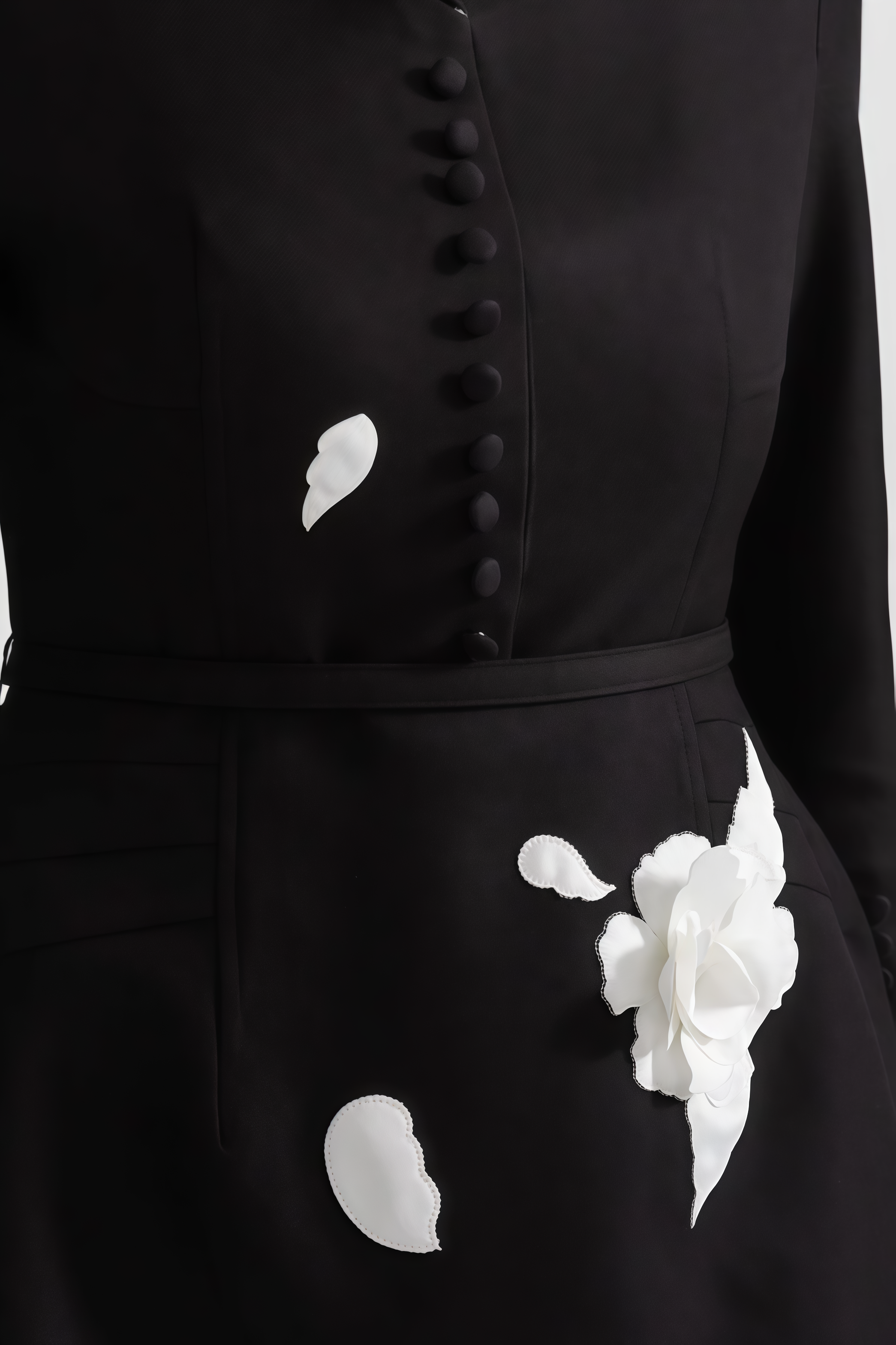 Pryce Black 3D Floral Mini Dress