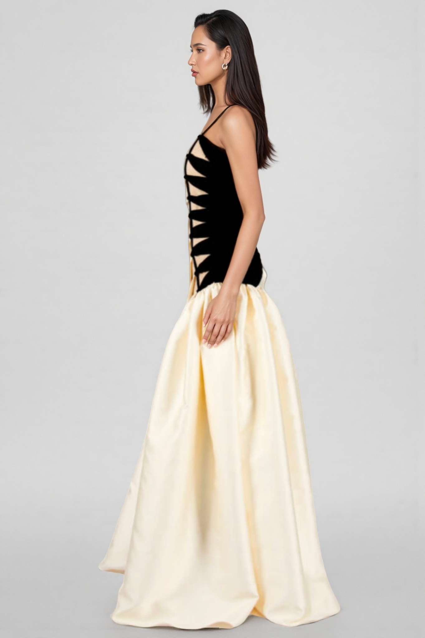 Branda Fishtail Satin Maxi Dress