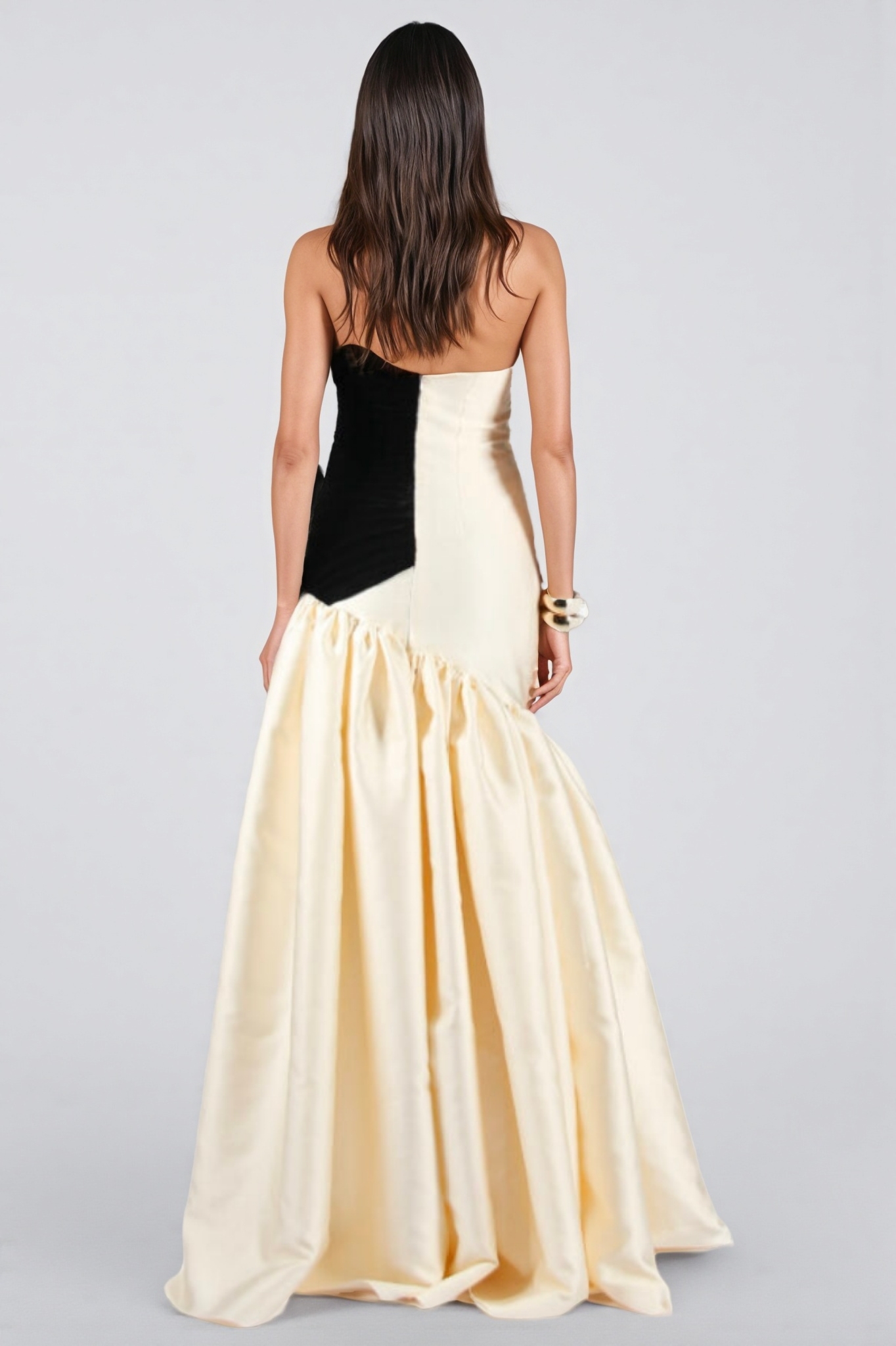 Branda Fishtail Satin Maxi Dress