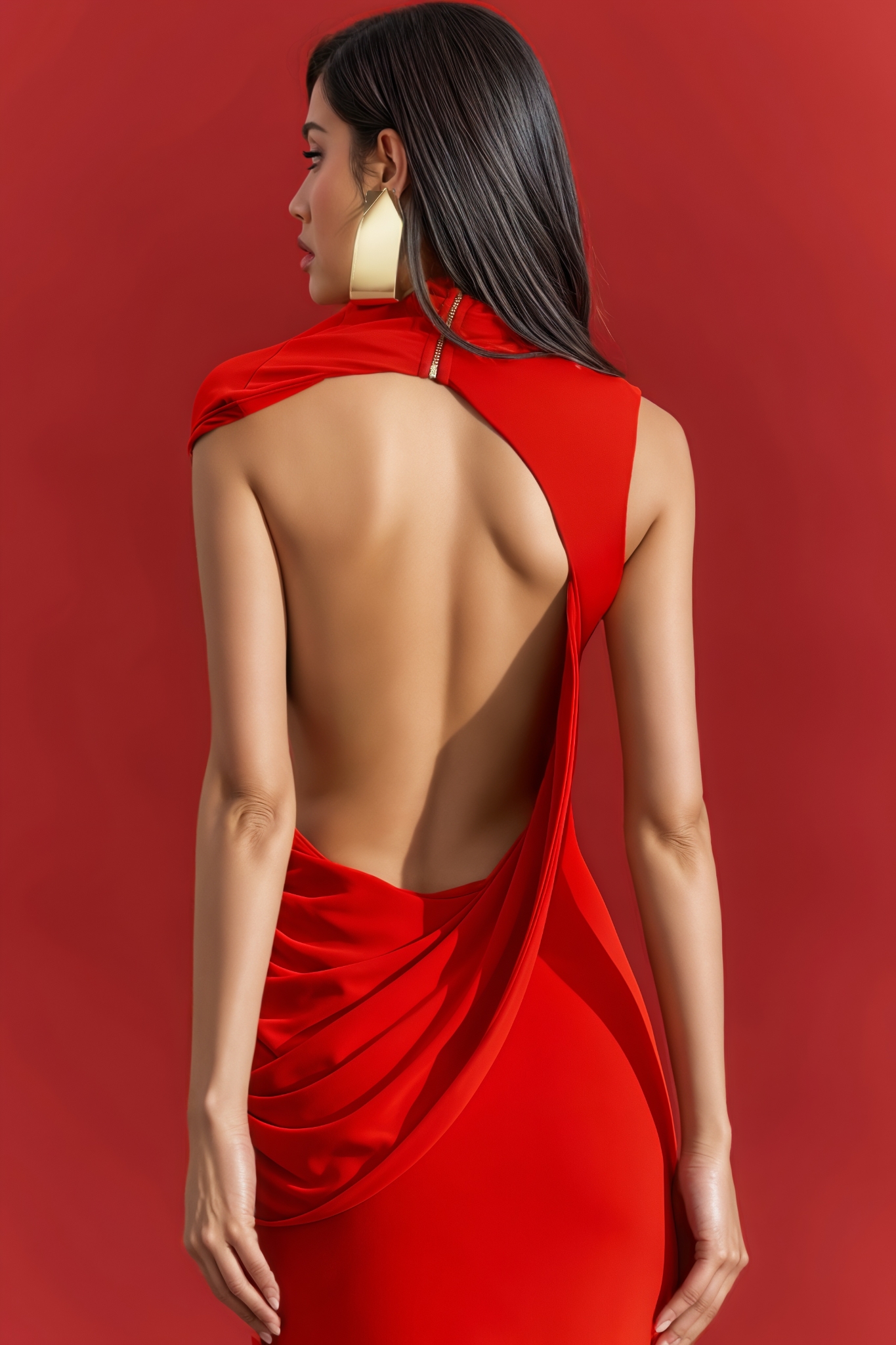 Royant Red Sleeveless Maxi Dress