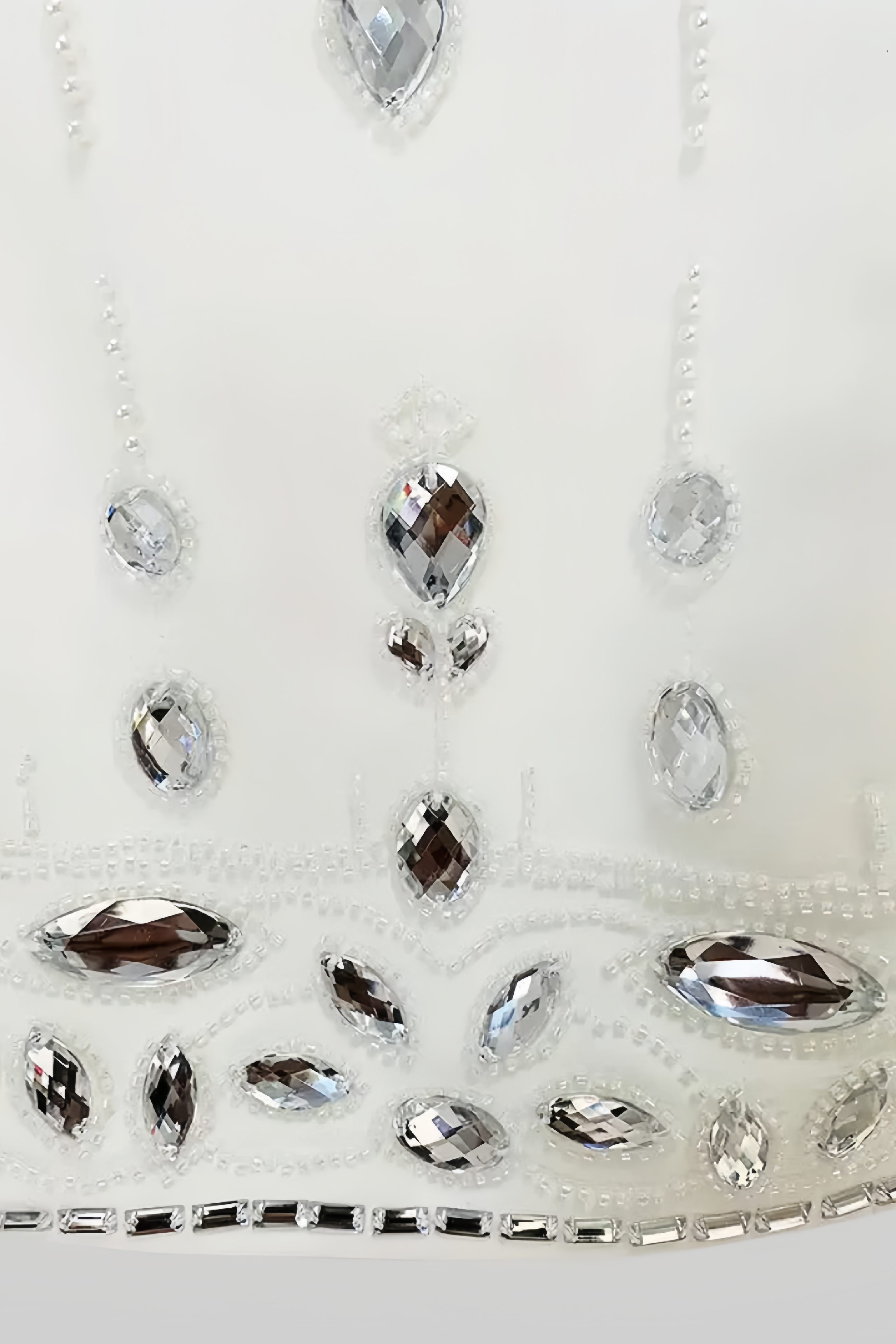 Luronlt White Diamond Embellished Mini Dress Set