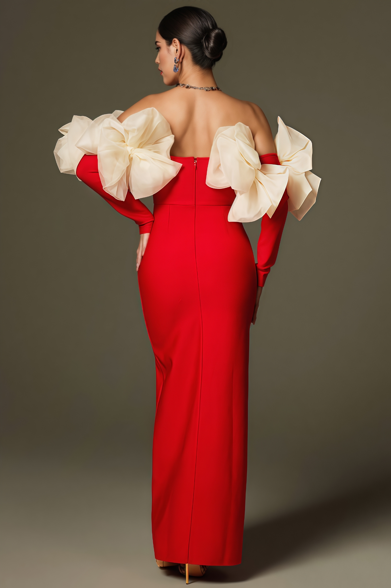 Carter Off Shoulder Flower Bandage Maxi Dress