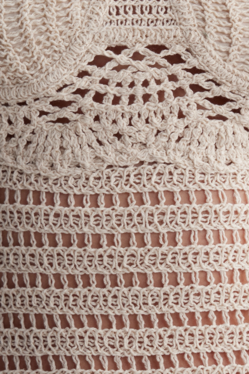 Mervyn Beige Halter Fringe Maxi Dress