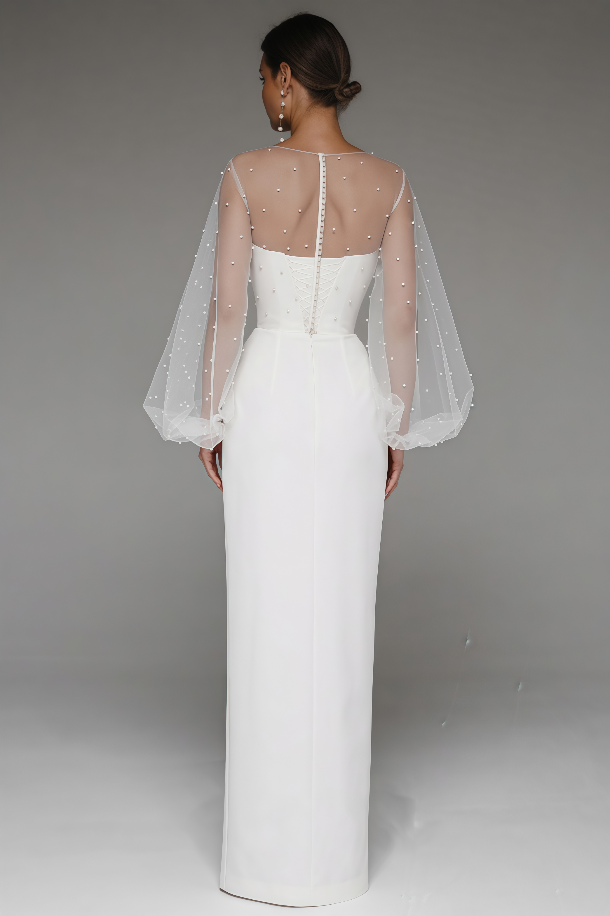 Kalia Sheath Pearl Maxi Dress-White