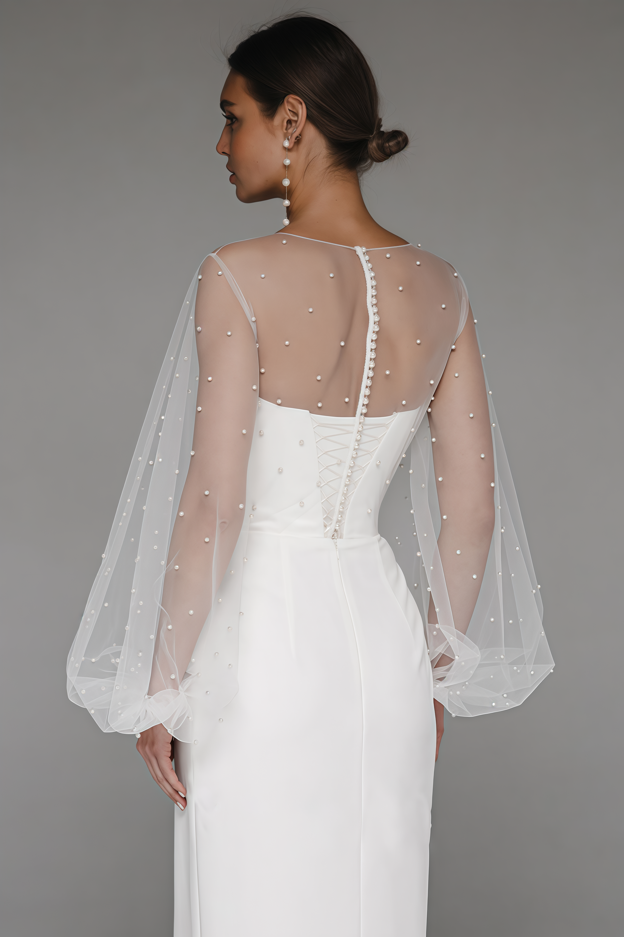 Kalia Sheath Pearl Maxi Dress-White