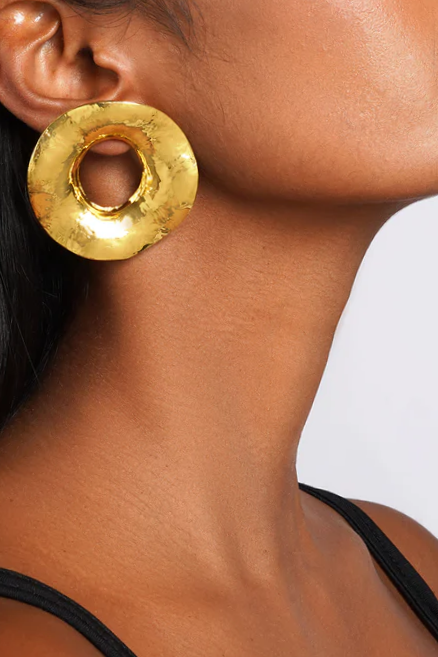 Marnie Round Metal Earrings