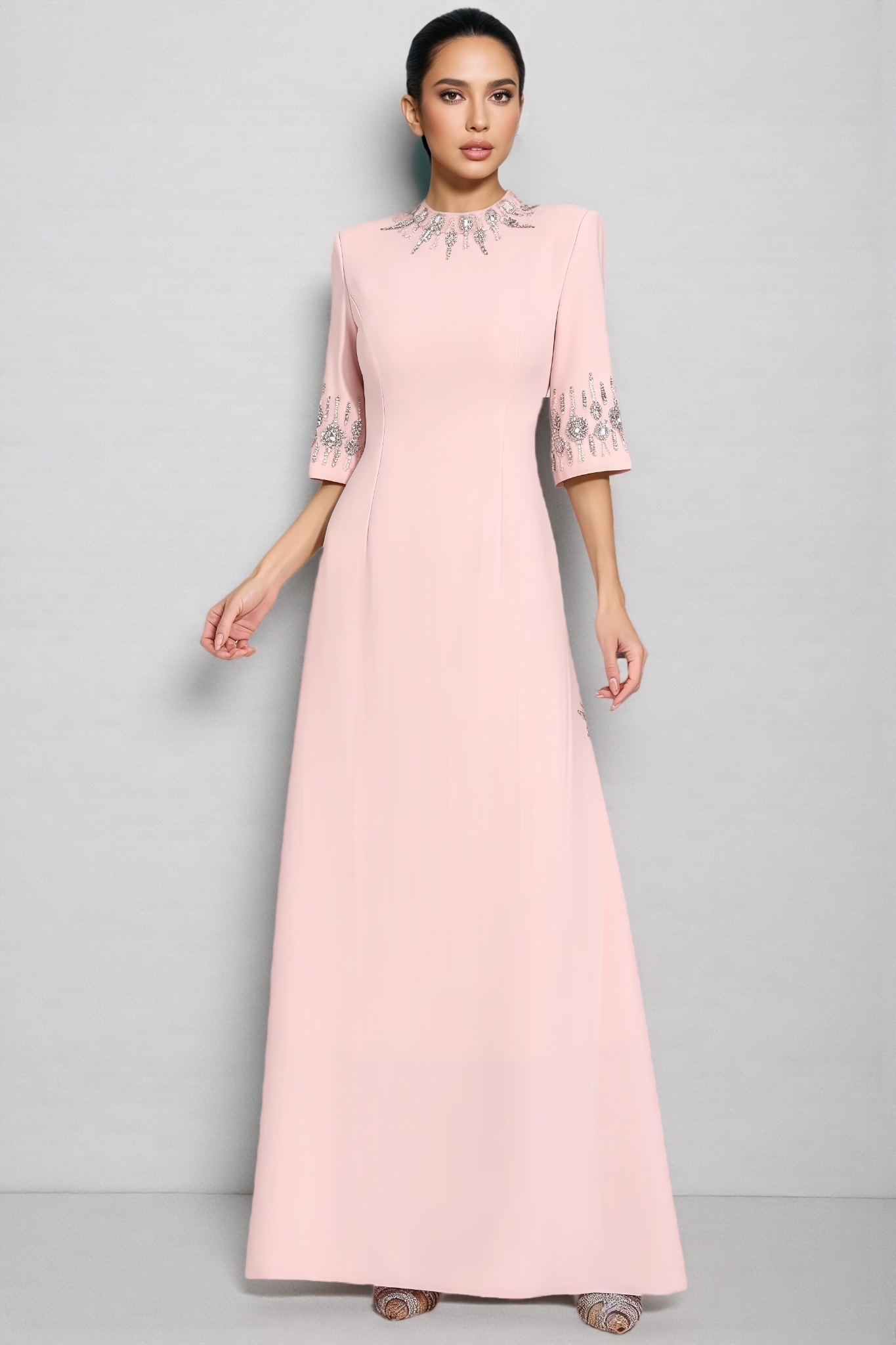 Fian Pink Diamond Maxi Dress