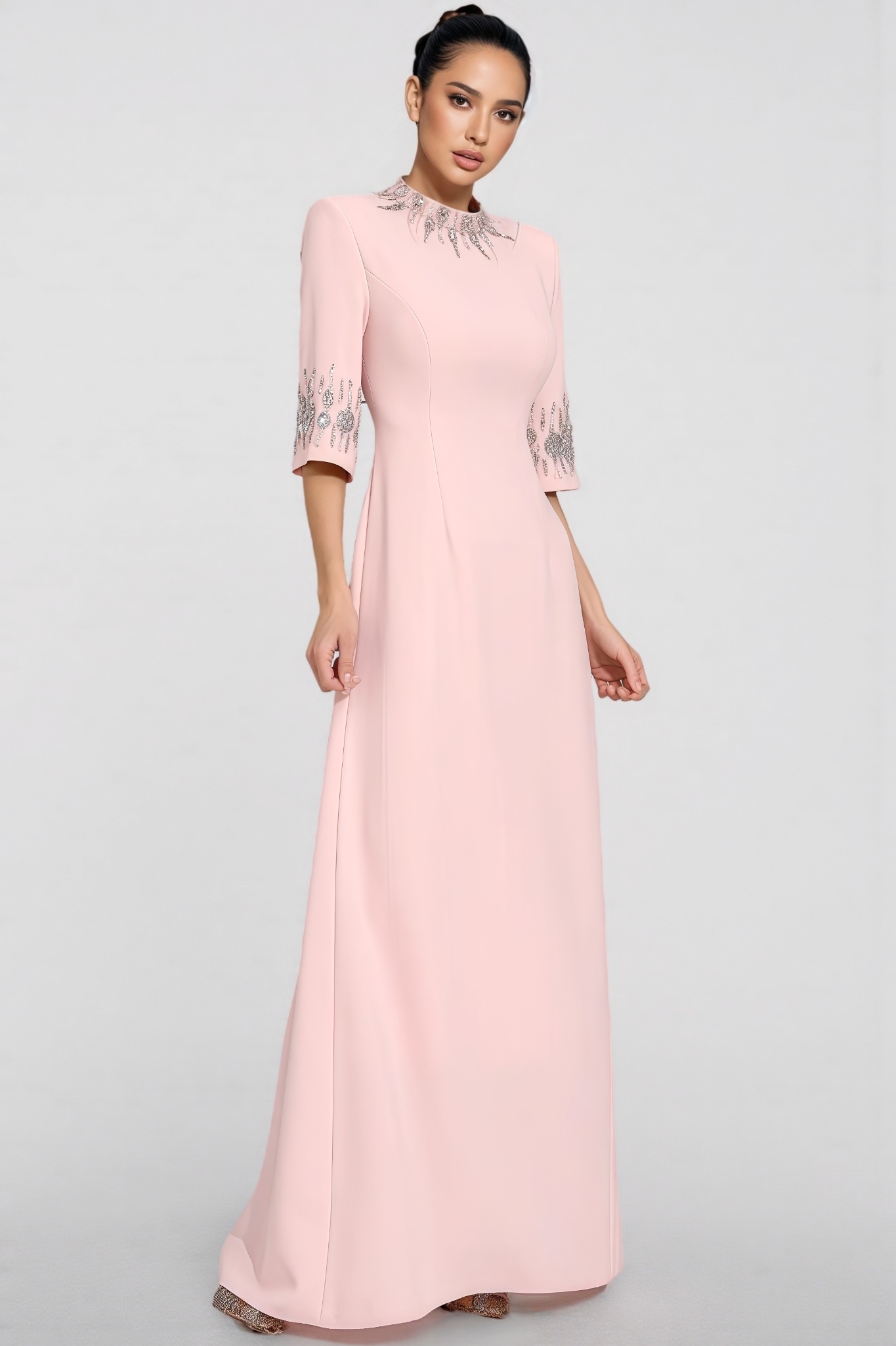 Fian Pink Diamond Maxi Dress