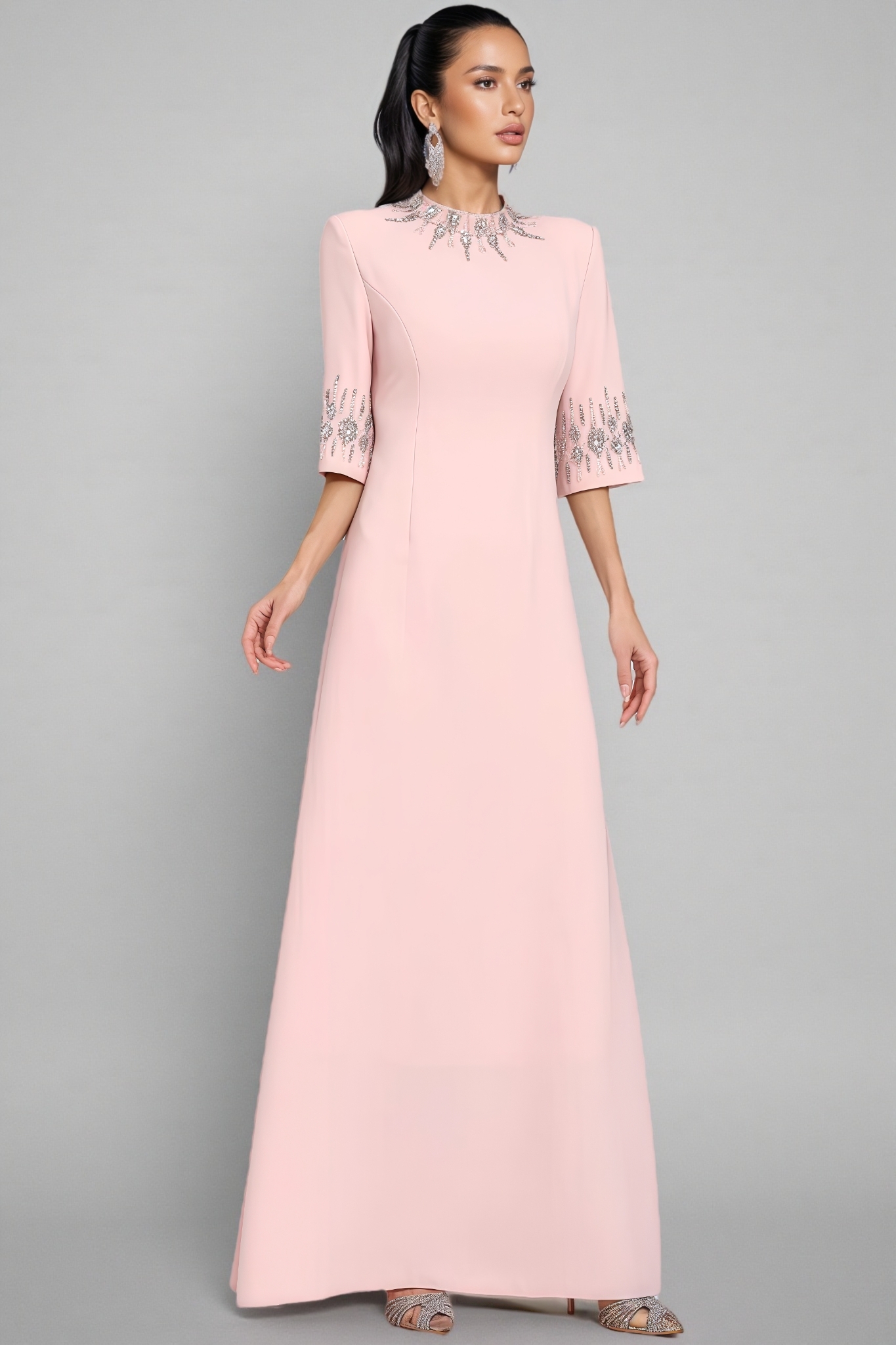 Fian Pink Diamond Maxi Dress
