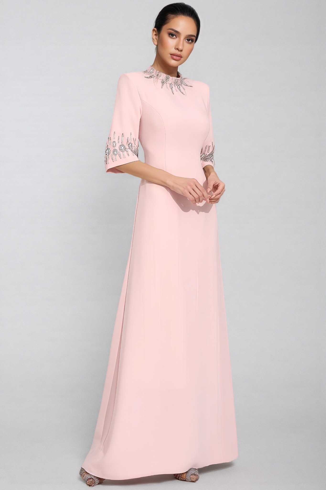 Fian Pink Diamond Maxi Dress
