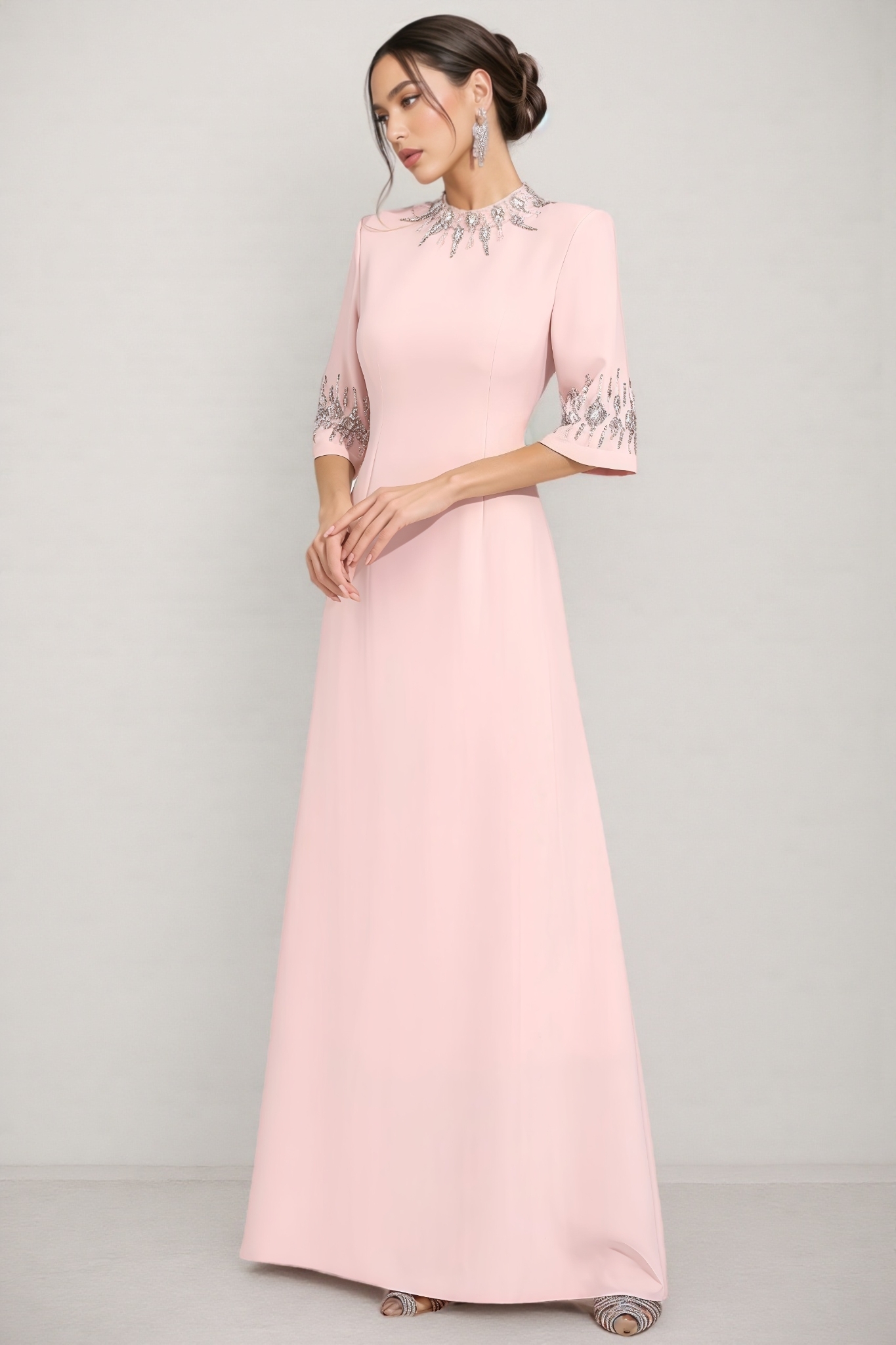 Fian Pink Diamond Maxi Dress