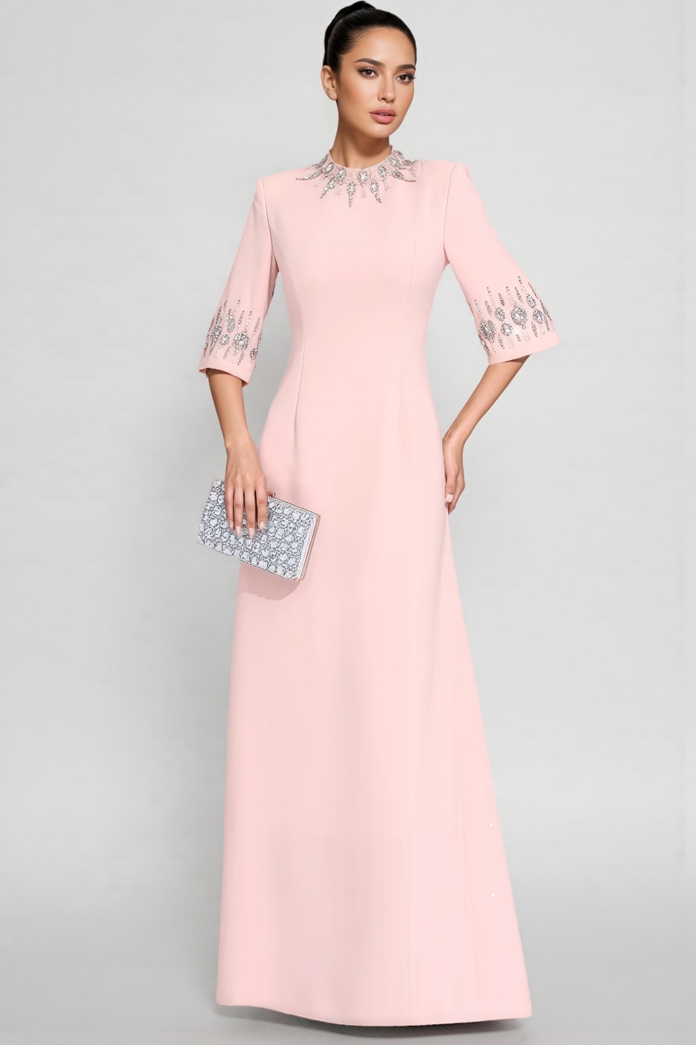 Fian Pink Diamond Maxi Dress