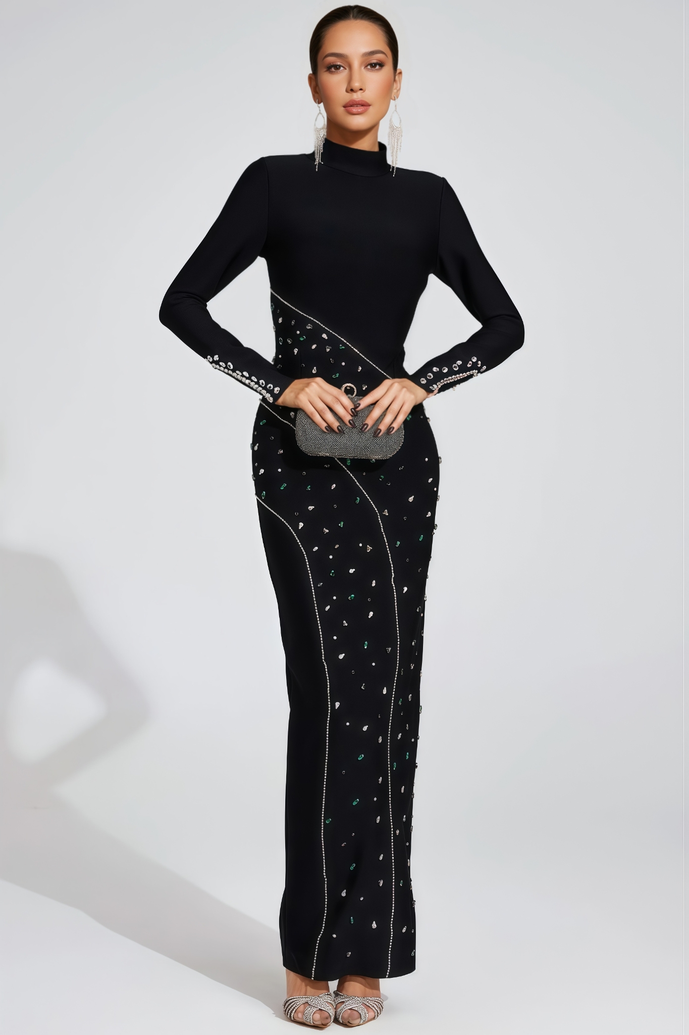 Dayel Black Sequined Maxi Dress