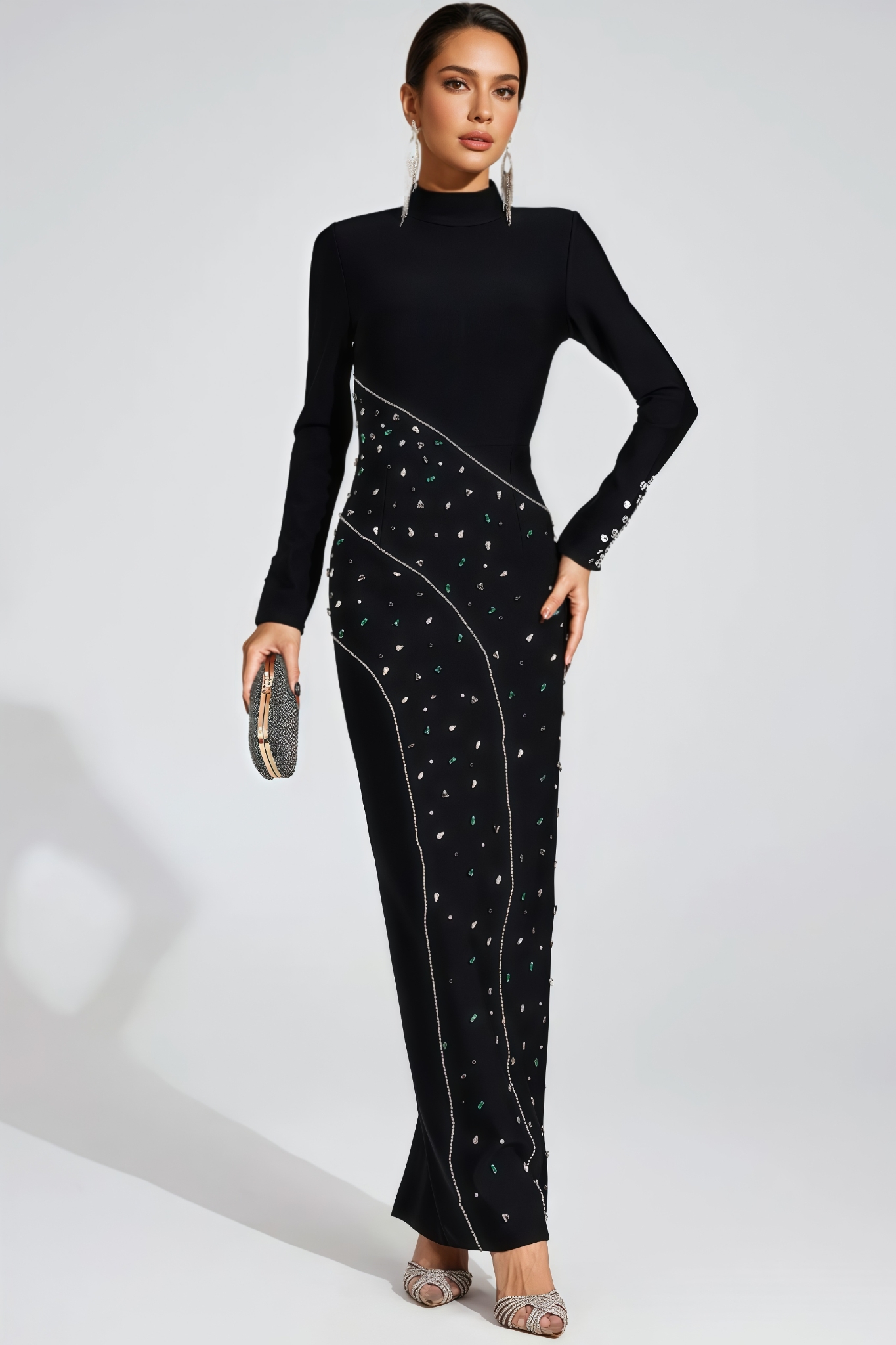 Dayel Black Sequined Maxi Dress