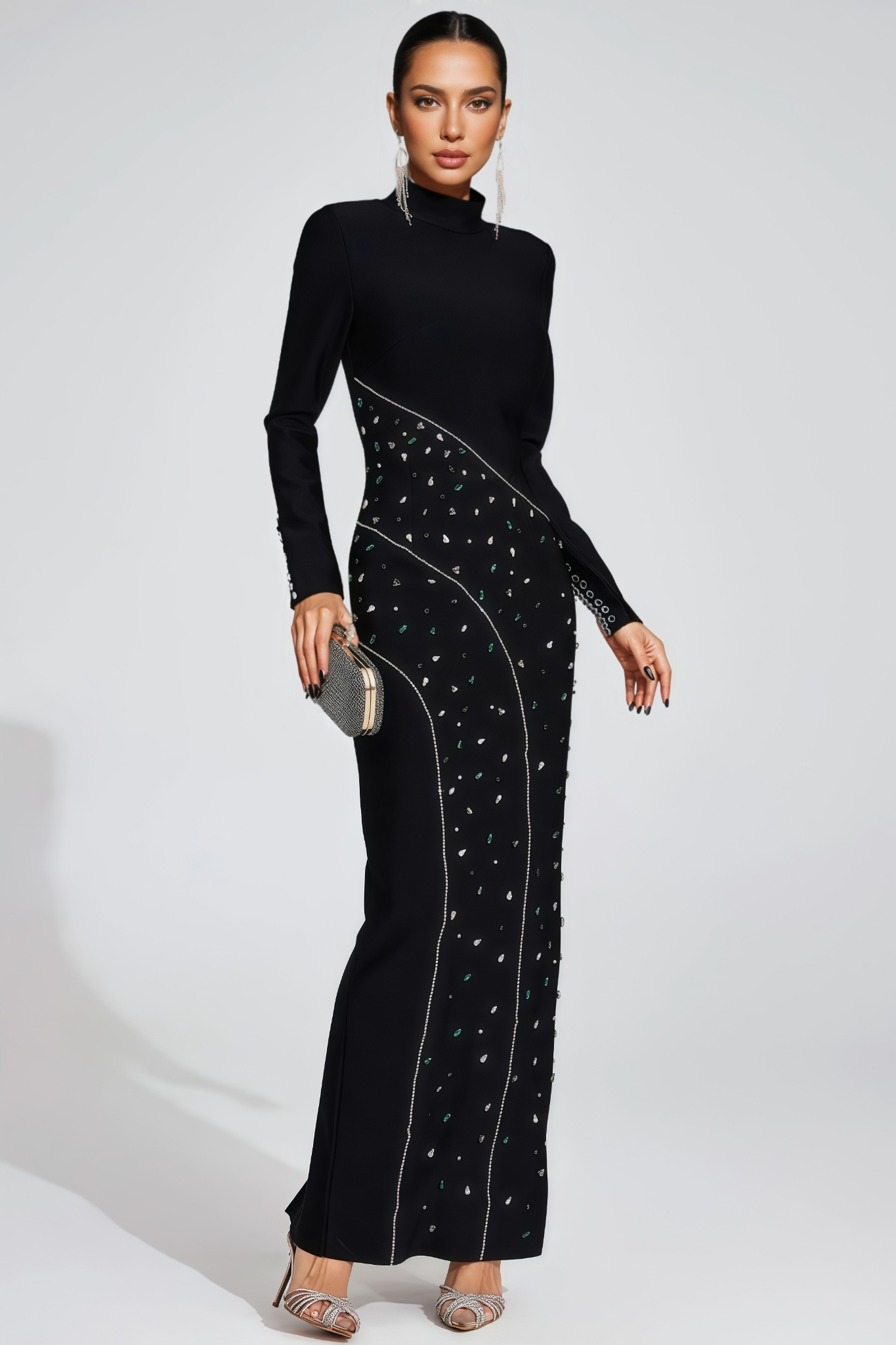Dayel Black Sequined Maxi Dress