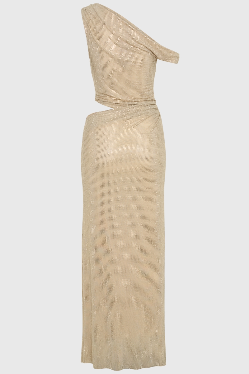 Dravi Diamante One Shoulder Maxi Dress