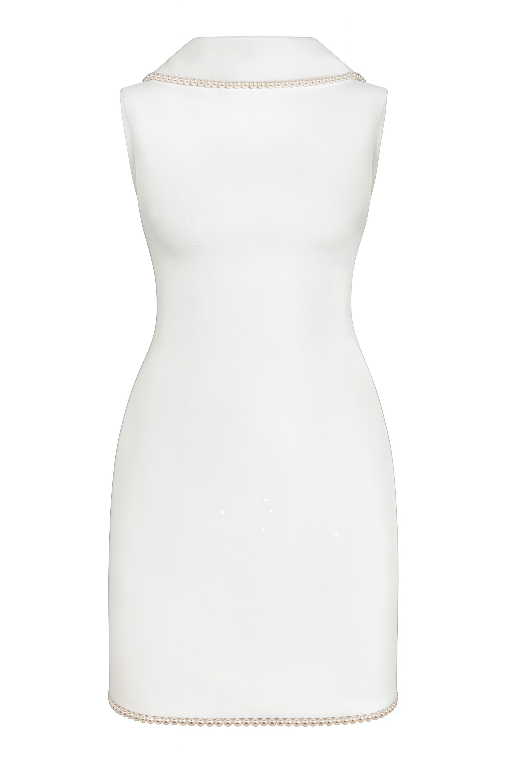 Eliop White Sleeveless Beaded Mini Dress