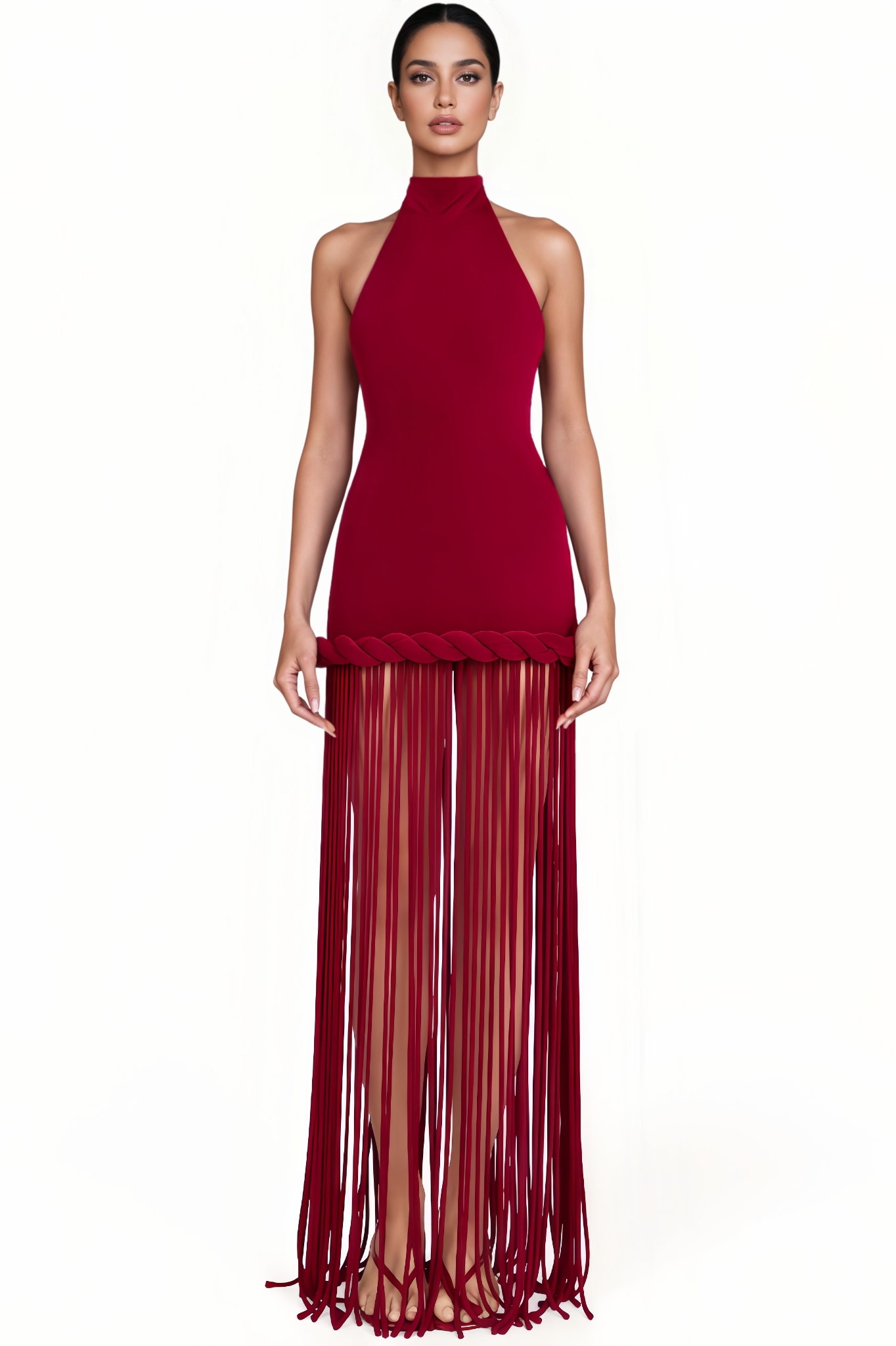 Anna Velvet Halter-Neck Maxi Dress