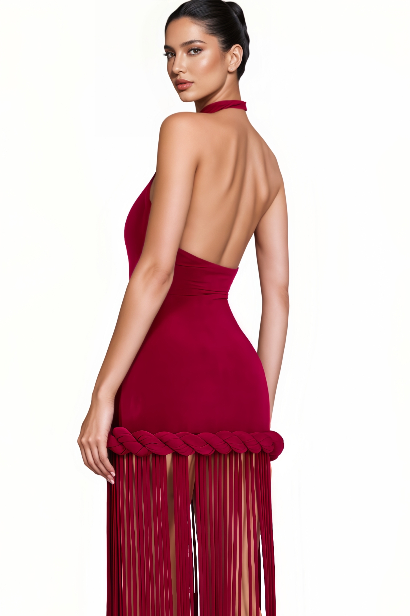 Anna Velvet Halter-Neck Maxi Dress