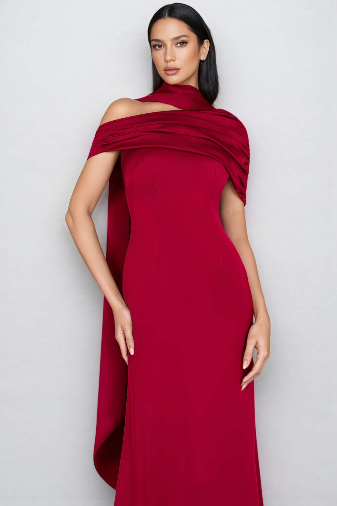 Tailored Pleated Maxi Dress